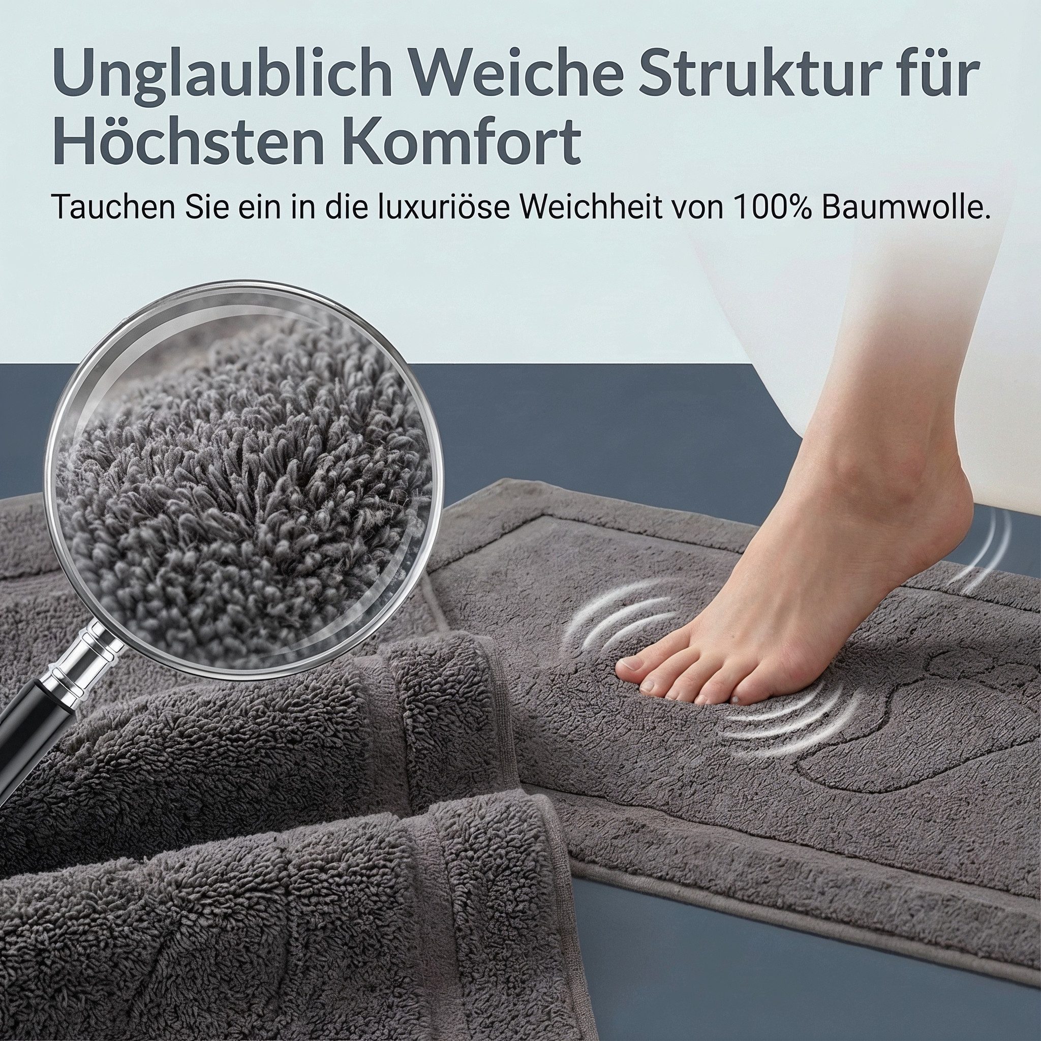 Komfortec Badematte Badvorleger aus 100% Baumwolle, 50x80 cm Duschvorleger, günstig online kaufen
