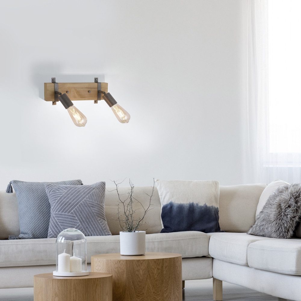 JUST LIGHT LED Deckenleuchte LED Deckenlampe SLAT Vintage, schwenkbar, 2xE27/40W, Industrie Design, schwenkbar