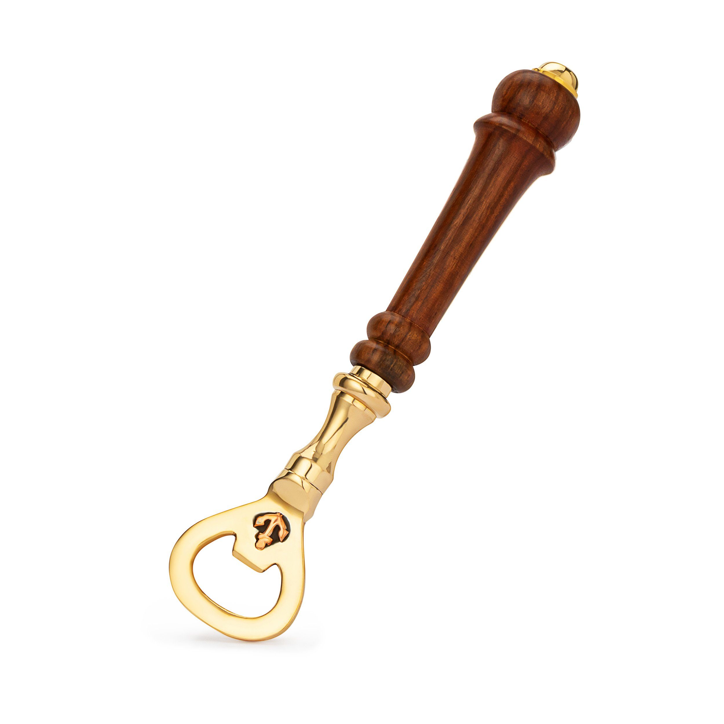NKlaus Flaschenöffner Maritim Flaschenöffner Anker 18 cm aus Messing gold Kapselheber Bieröf (Flaschenöffner, Lieferumfang: 1 Stück)