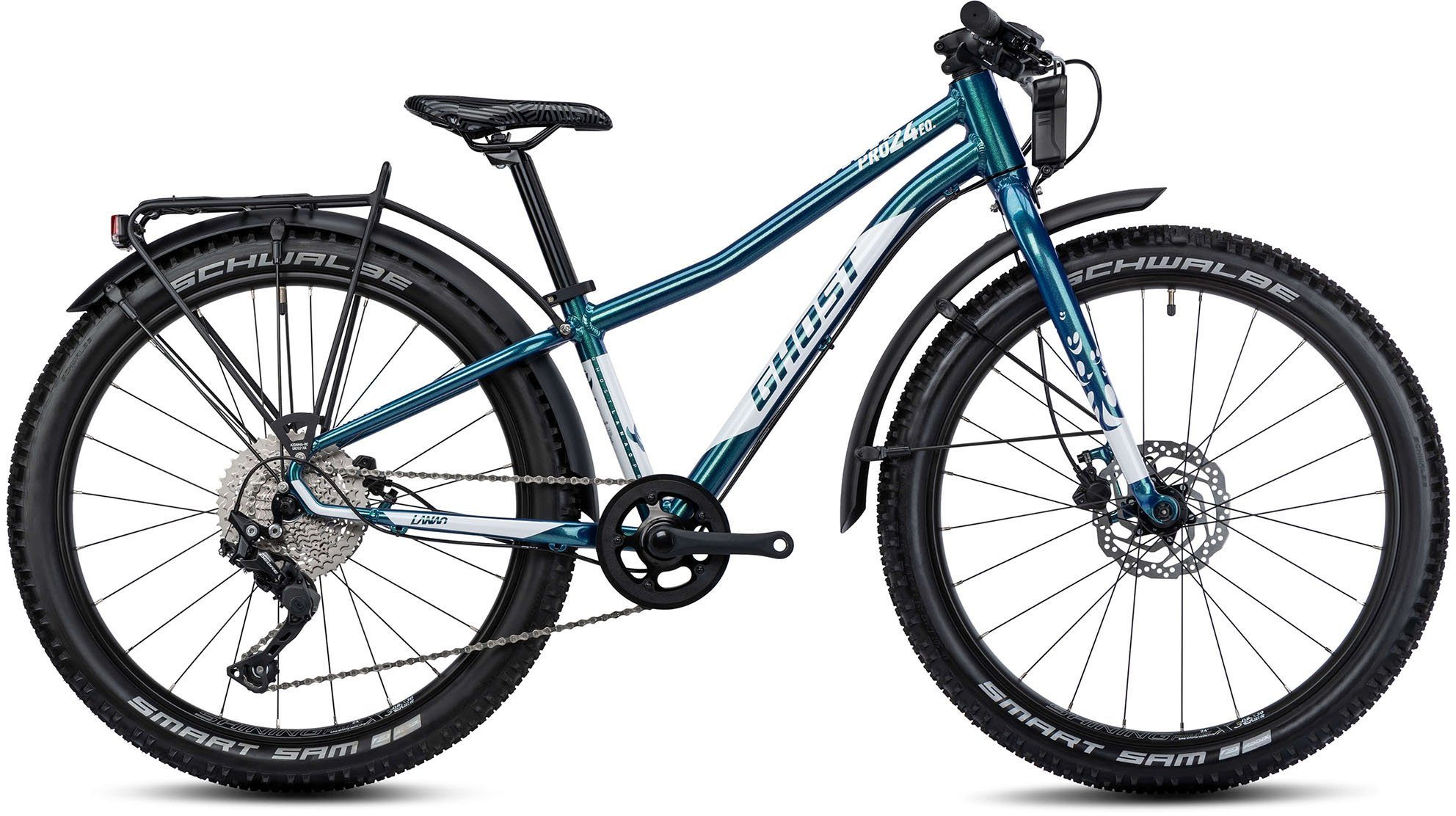 Ghost Trekkingrad Lanao 24 Pro EQ, 20 Gang Shimano Deore RD-M6000 Schaltwerk, Kettenschaltung, für Damen und Herren, Kettenschaltung