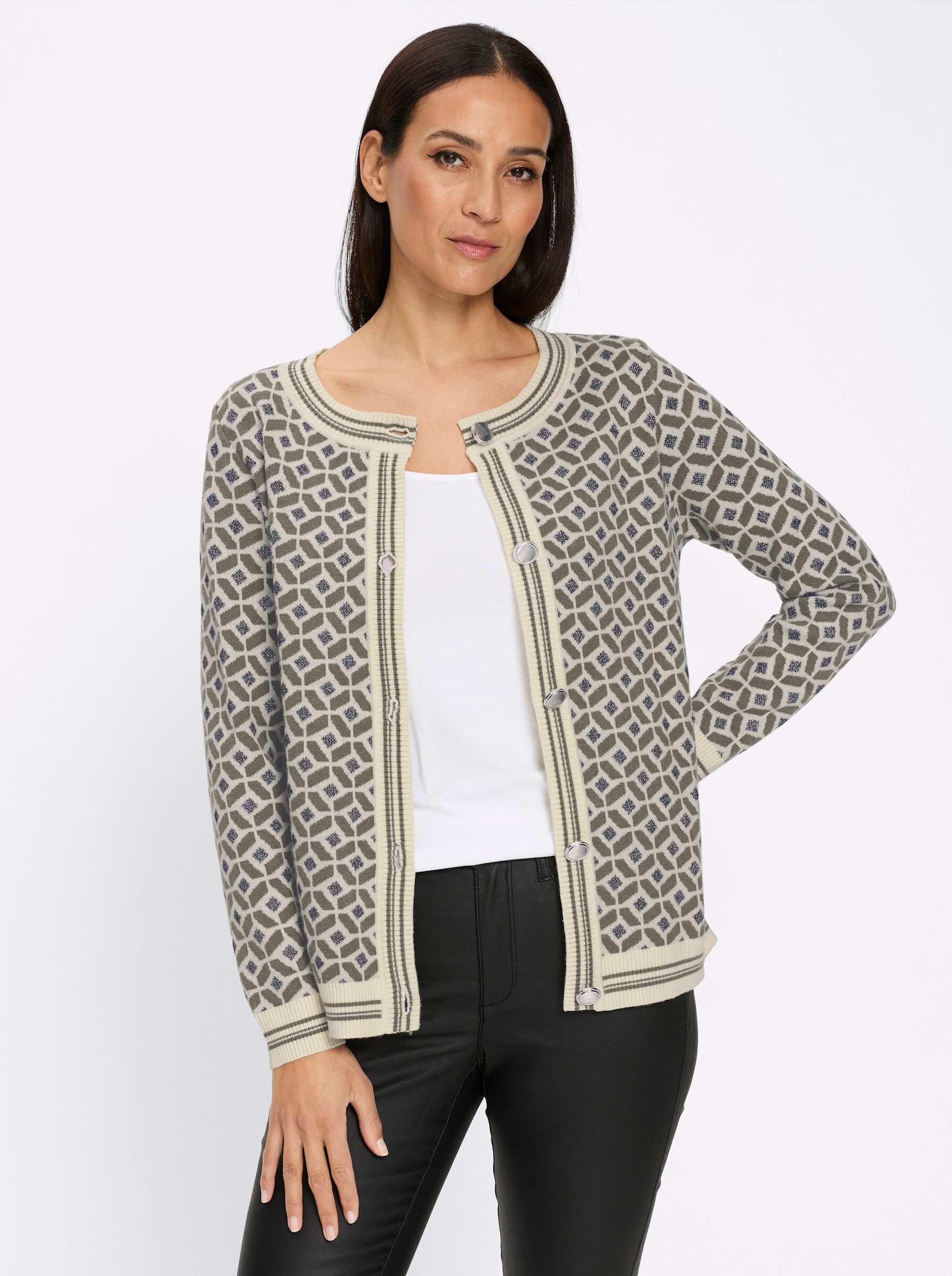 Strickjacke Strickjacke Langarm Jacquard