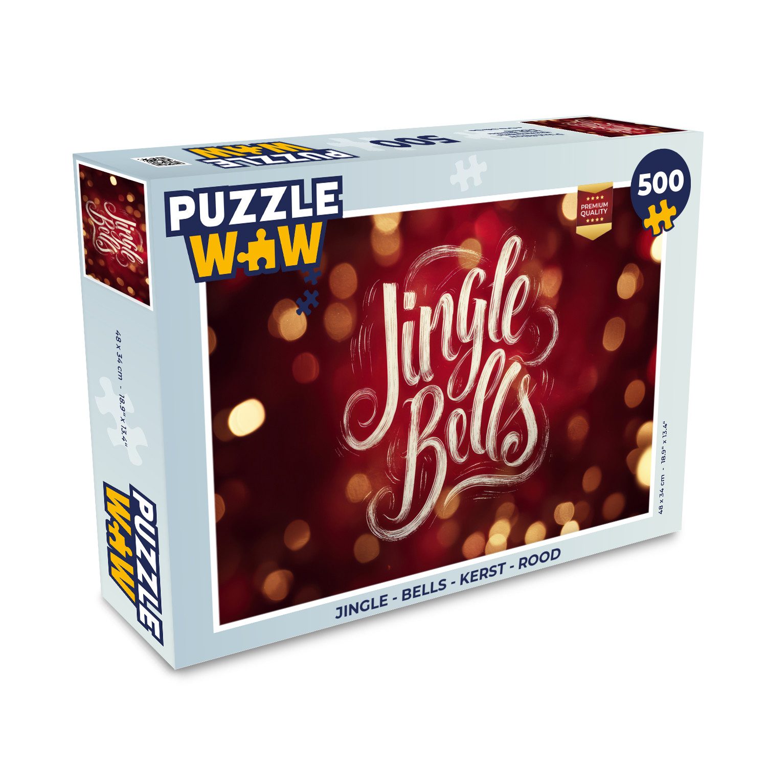 MuchoWow Puzzle Jingle - Bells - Weihnachten - Rot, 500 Puzzleteile, Foto-Puzzle, Bilderrätsel, Puzzlespiele, Spielzeug