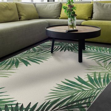 Teppich Palm Cycas, Erhältlich in 4 Größen, Wohnteppich, Karat, Rechteckig, Höhe: 7 mm, pflegeleicht, Wohnzimmer