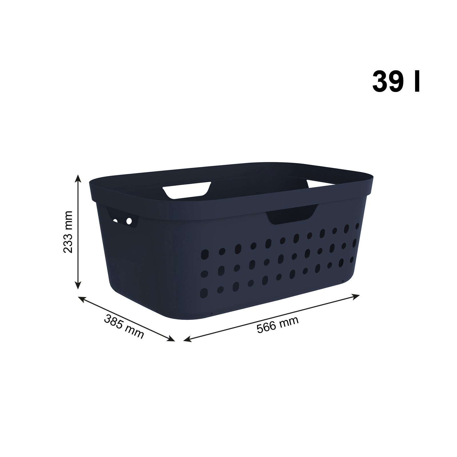 ROTHO Wäschekorb JONA Wäschebehälter 3er-Set 39l mit ergonomischen Griffen (Wäschekorbset, 3er-Set) – Bild 3 von 3