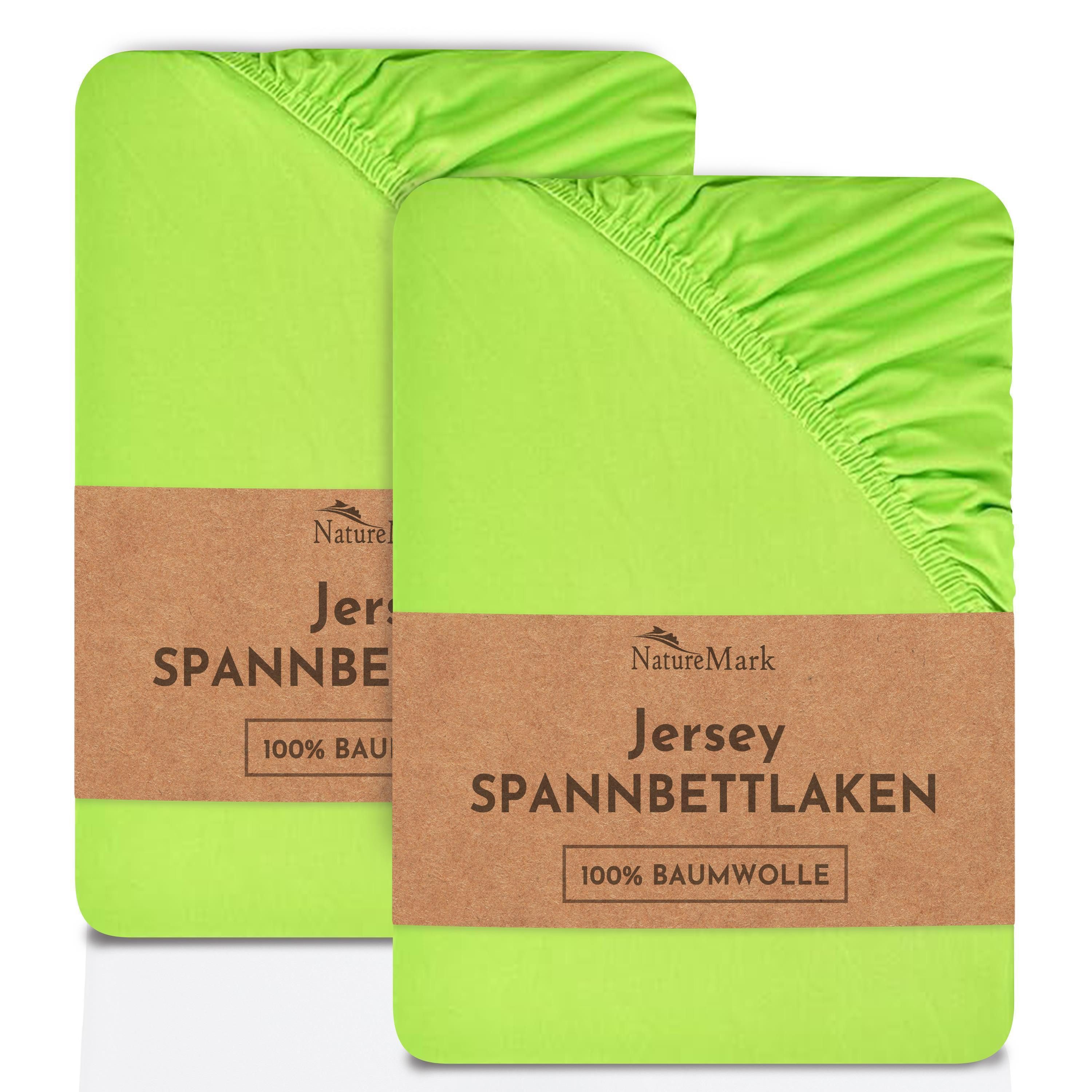 NatureMark Spannbettlaken 2er-Set Jersey Spannbetttuch 100% Baumwolle, 100% günstig online kaufen