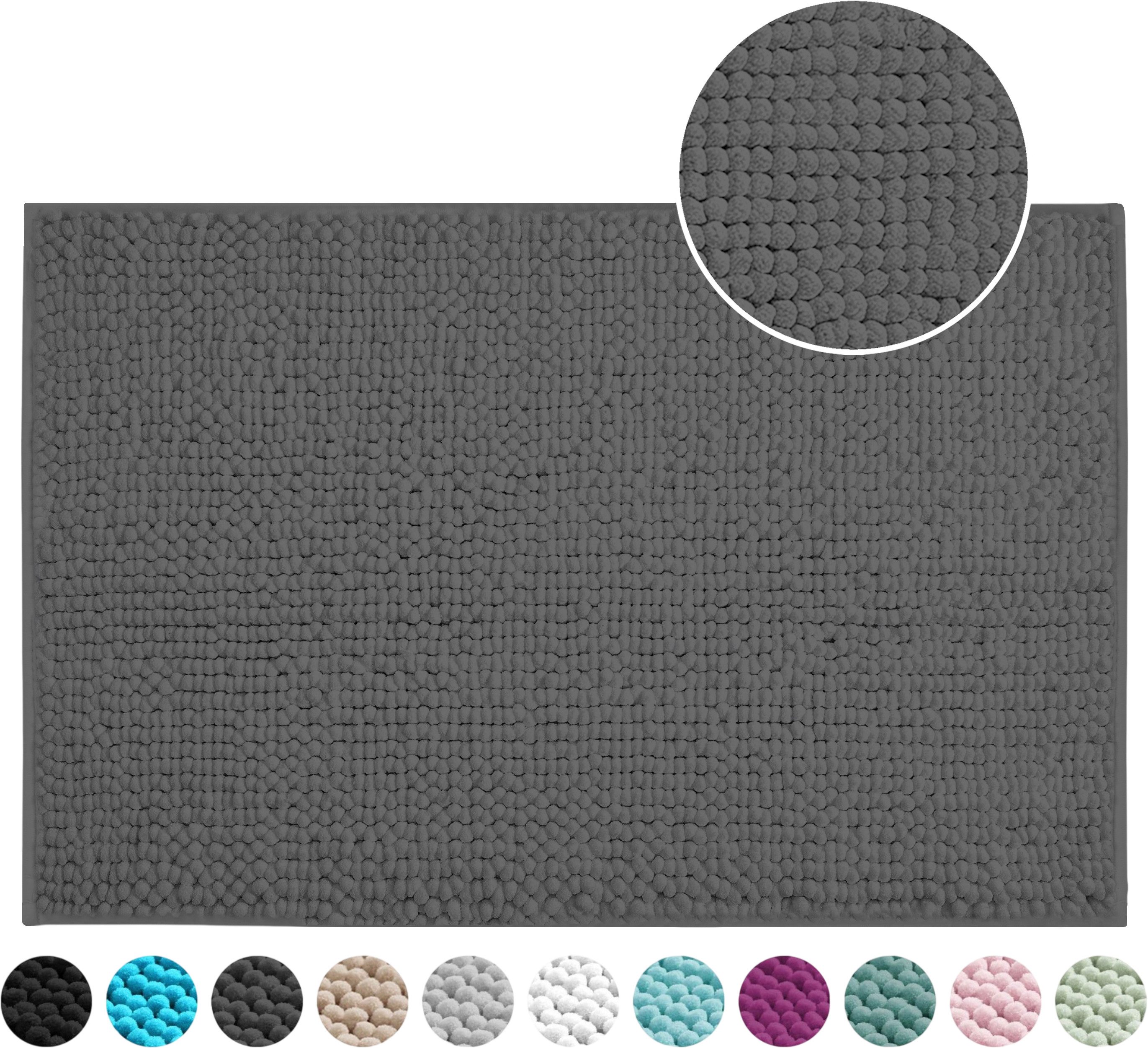 OTTO home Badematte Vanessa Chenille, Standard & Premium, 15cm oder 20cm, auch als 2er Set, rutschhemmend beschichtet, schnell trocknend, strapazierfähig, fußbodenheizungsgeeignet, Polyester, rechteckig, Uni Farben, besonders weich, flauschig, Badvorleger