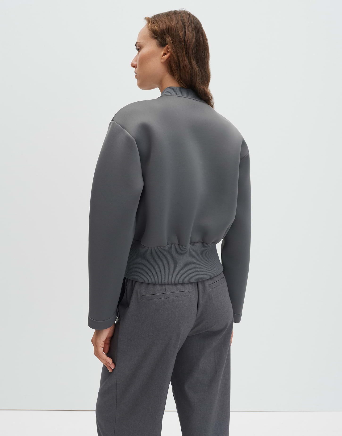 someday Sweatjacke USELENA Regular Scuba mit feinem Glanz lockere Passform, schmal zulaufend, dezenter Schimmer