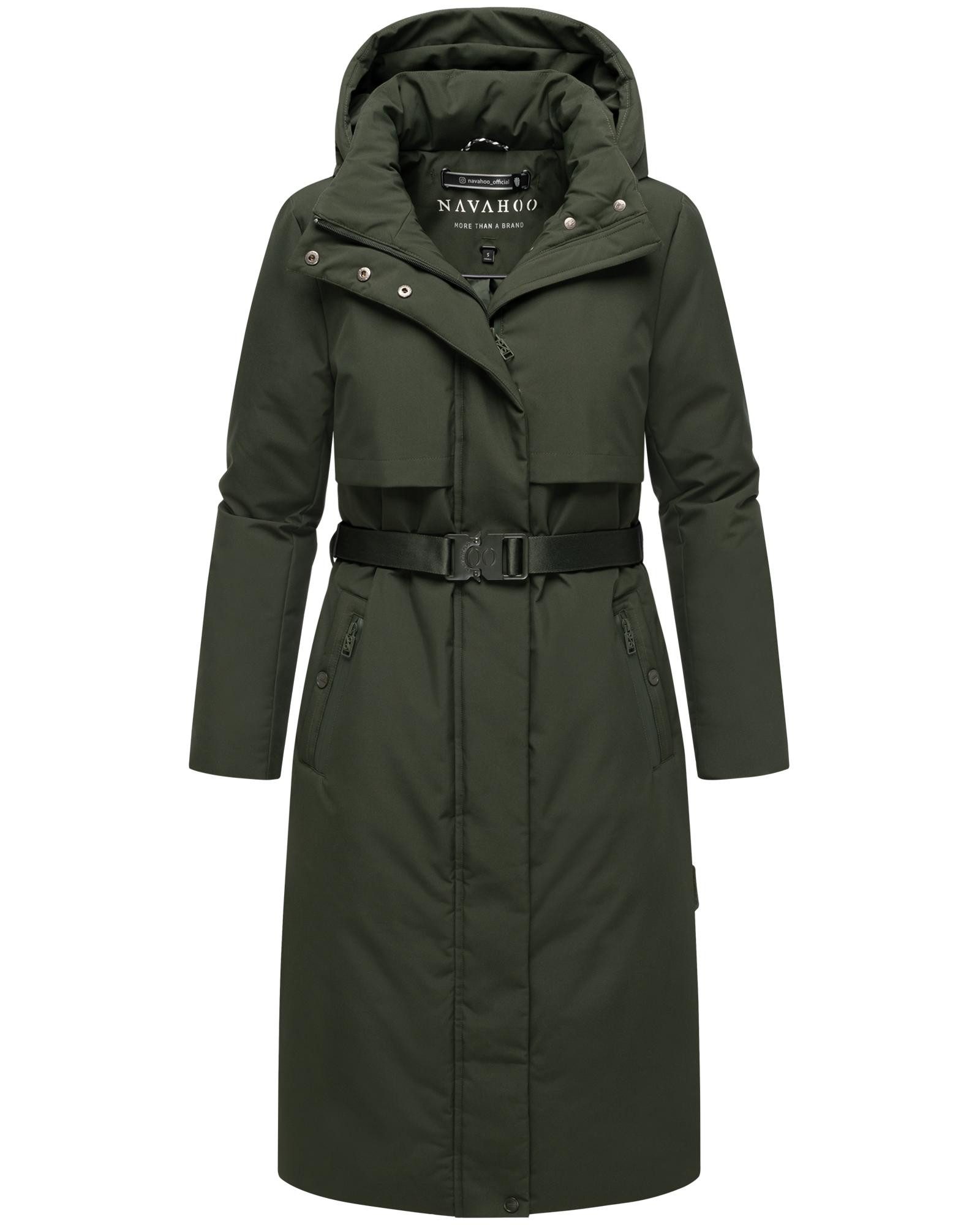 Navahoo Wintermantel Waldbummler 14 Wasserabweisender Winterparka mit Kapuze und Taillengürtel – Bild 4 von 5