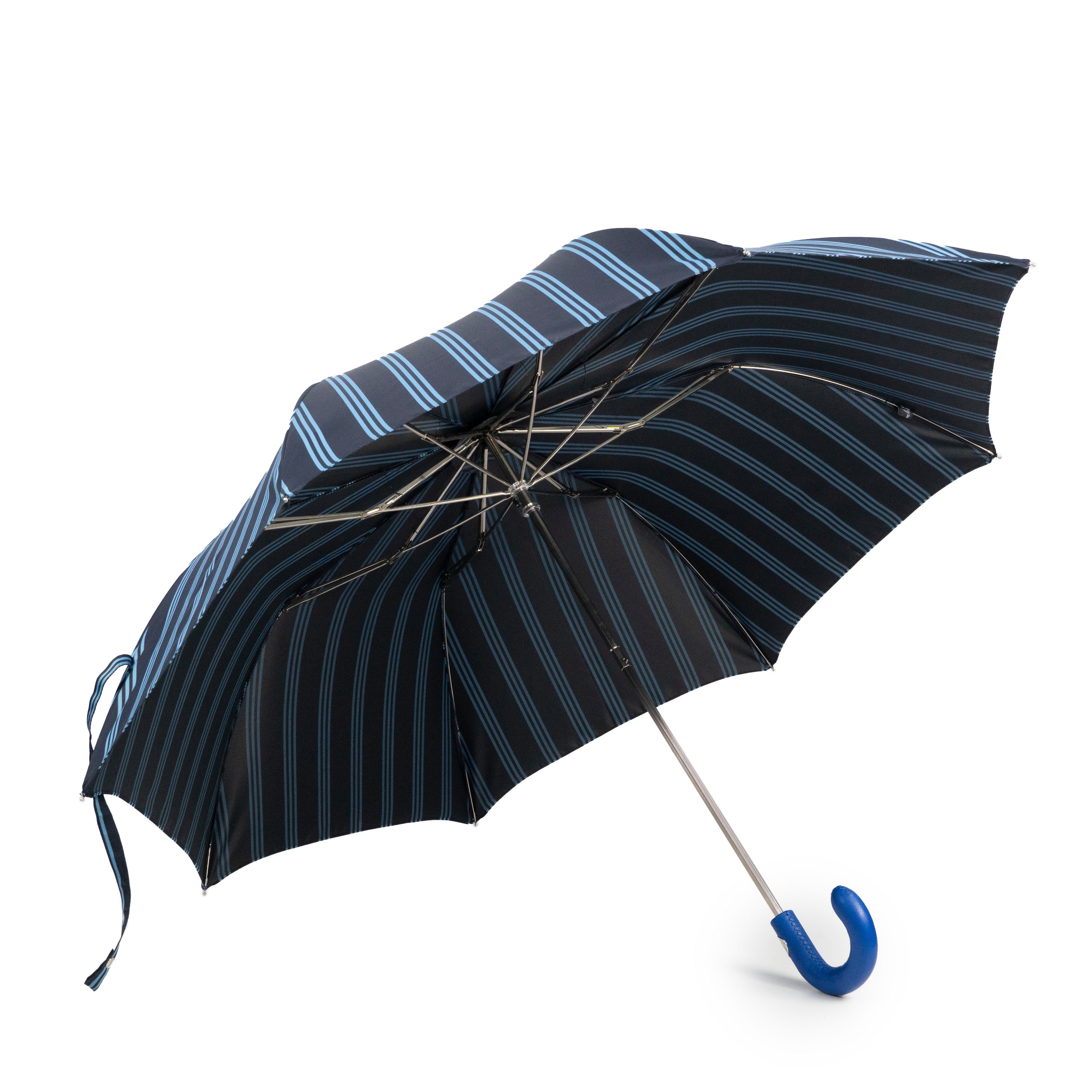 Francesco Maglia Taschenregenschirm, blau, Luxus-Regenschirm, in Handmade Italy