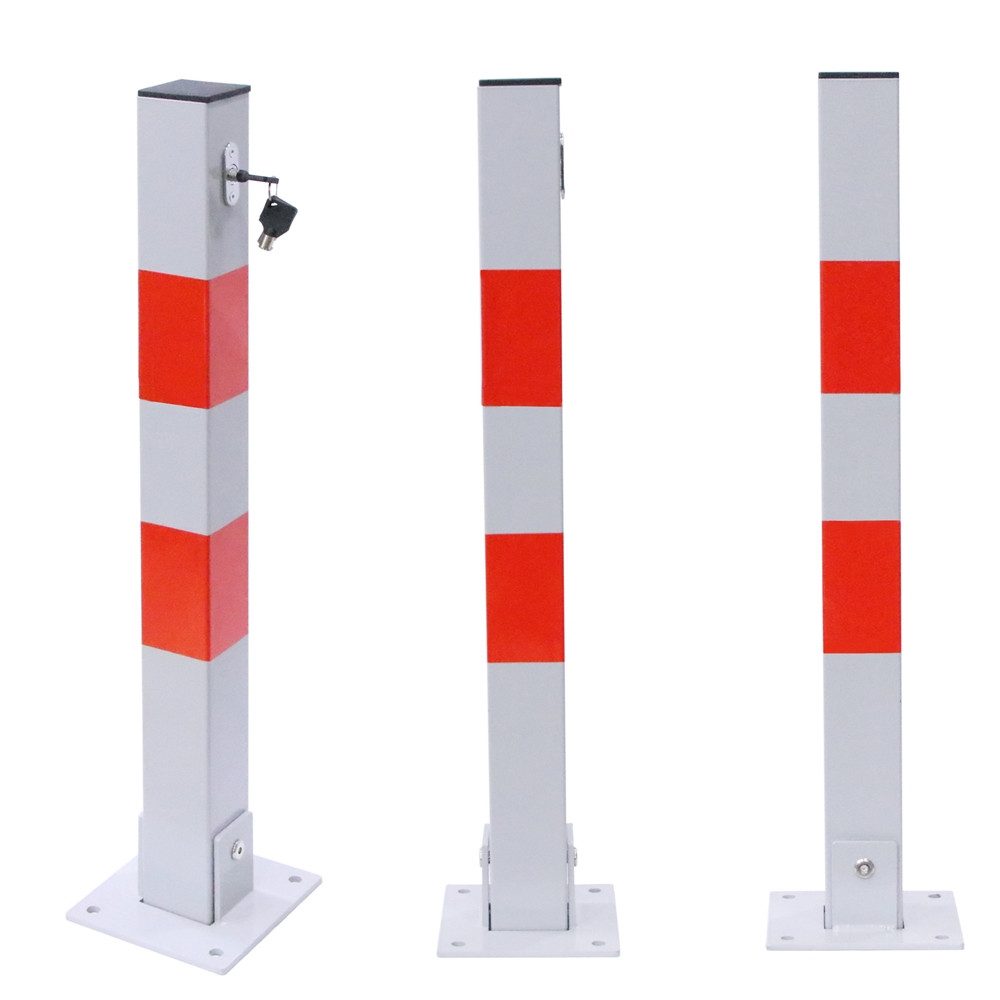 Melko Ограничительные столбики Ограничительные столбики Parkplatzsperre Parkpfosten Klappbar 65CM Klapppfosten (Stück, 1 x Parkplatzbügel inkl. Klebestreifen, 3 Schlüsseln und 4 Bodenankern), Spezielles outdoor Pulver und besonders dicke Pulverbeschichtung