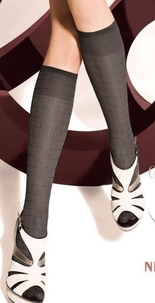 Lycille Feinkniestrümpfe elegante Гольфы 20 den (1 Paar) kariert, flache Nähte, schwarz, Graphit/Grau