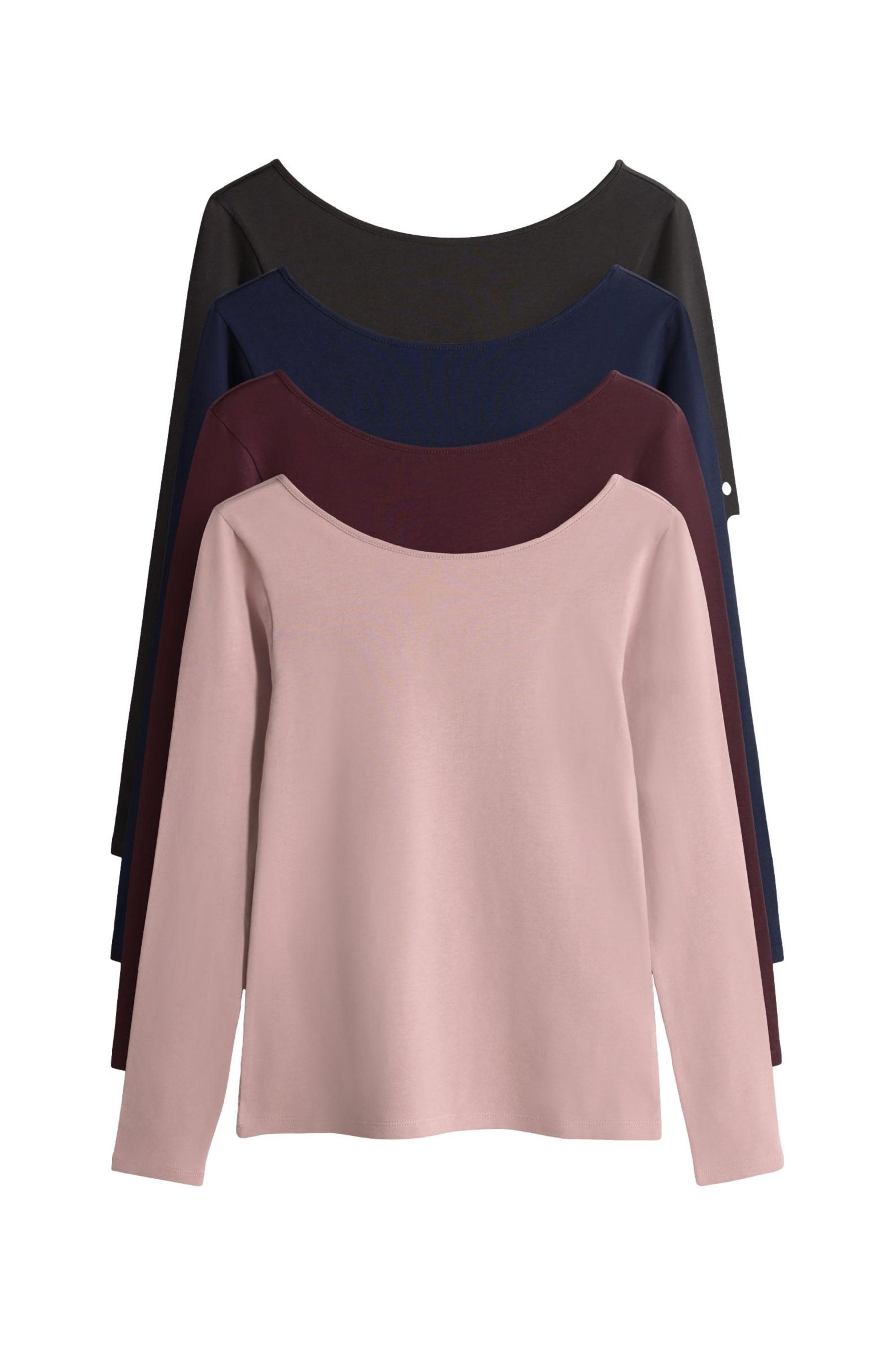 The Set Langarmshirt The Set Langarmshirts mit U-Rücken, 4er-Pack (4-tlg) günstig online kaufen