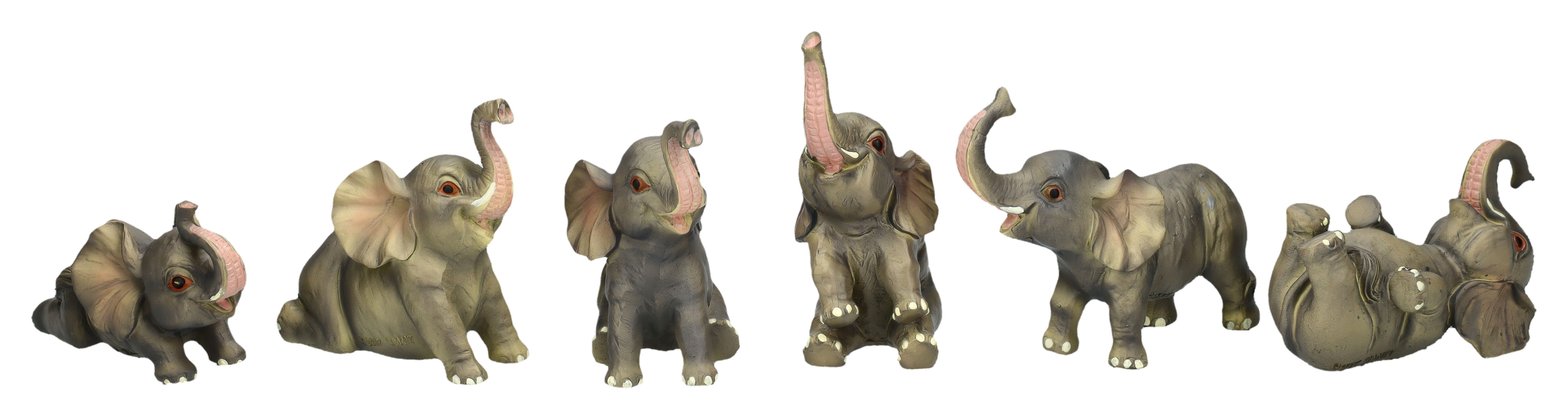 Tierfigur Elefanten Figuren 6er Set - Süße Babys - Tierfigur Dekofigur Deko