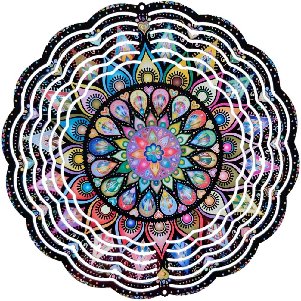 Ladreas Windspiel Edelstahl 3D Windspiel Windspinner 20cm Mandala 1 WI392