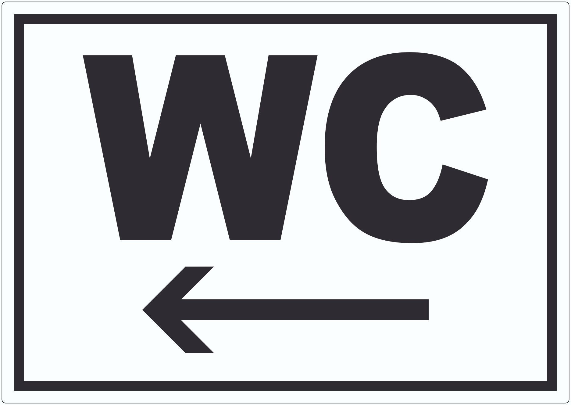 Aufkleber WC mit Pfeil nach links Aufkleber