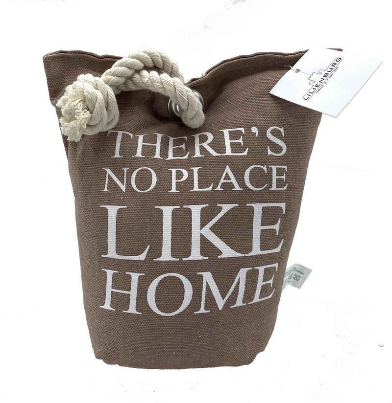 LB H&F Lilienburg Bodentürstopper »Türstopper " There`s No Place like Home " schwer Stoff Sack Vintage Feststeller Bodentürstopper Fensterstopper (Cappuccino)«, Boden-Türstopper