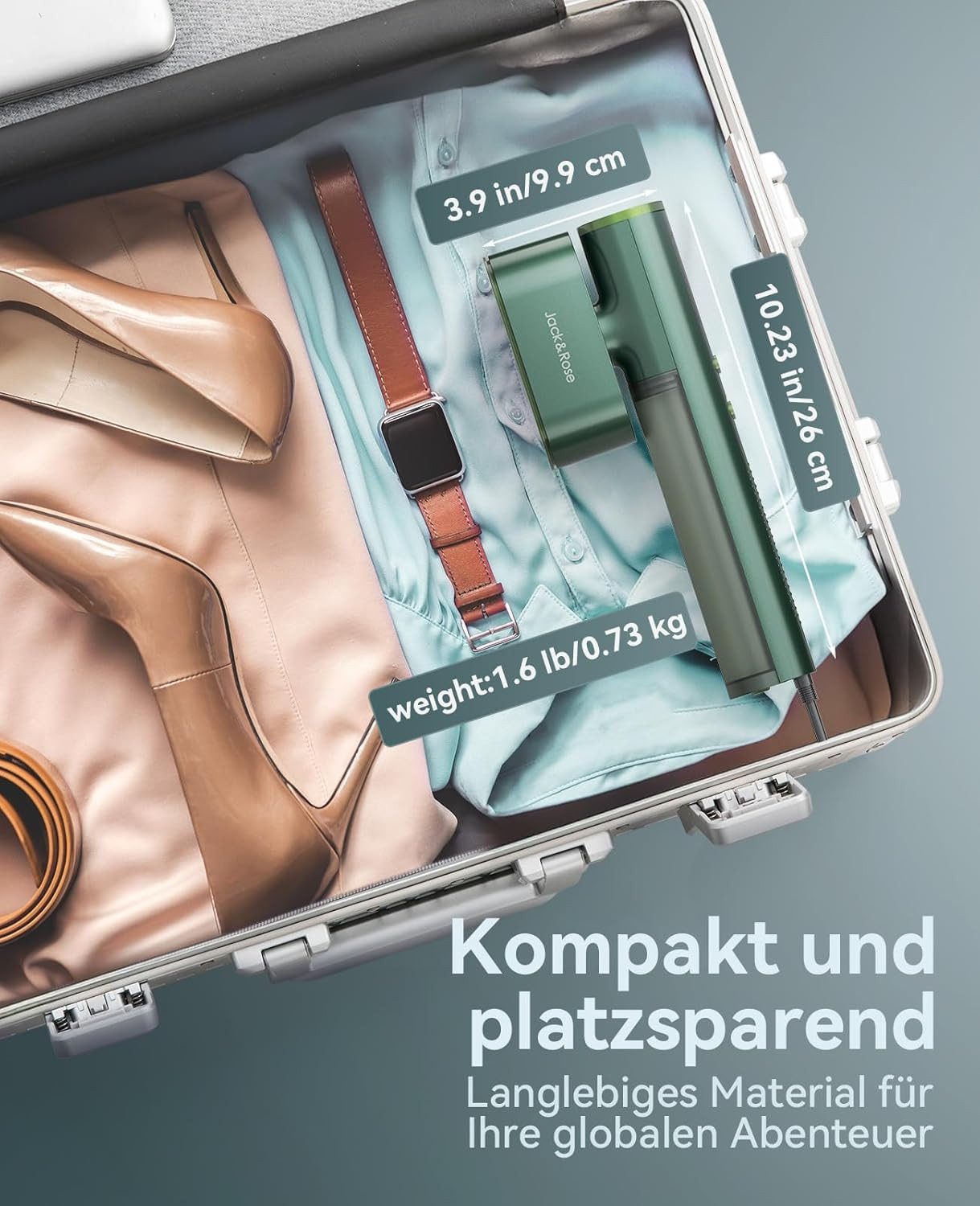 Oneisall Reise-Dampfbügeleisen KALO 2-in-1 Dampfglätter für Global, 1000W Steamer, 1000 W, Tragebar