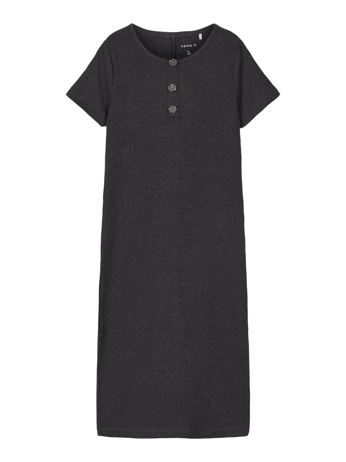 A-Linien-Kleid Name It kurzarm Midikleid im Ripp-Design