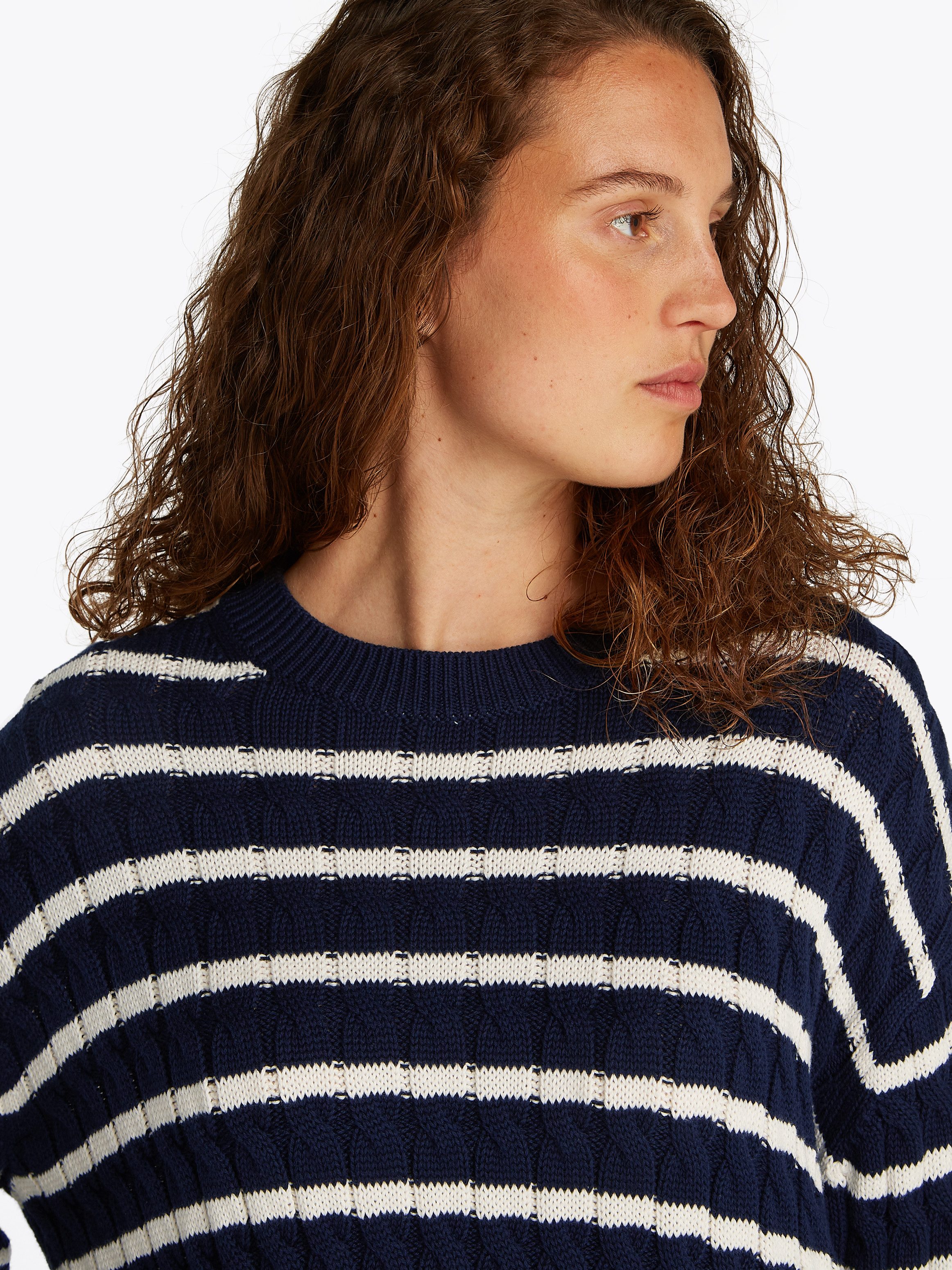Tommy Hilfiger Rundhalspullover SOFT CO CABLE günstig online kaufen