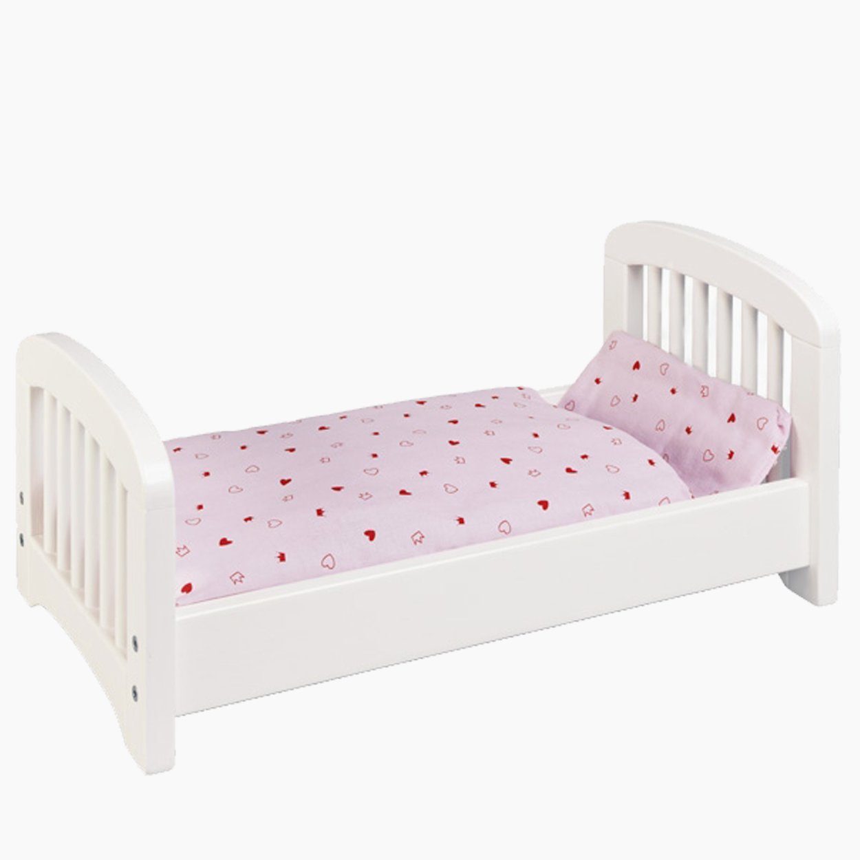 goki Puppenbett Puppenbett Weiss, aus massivem Kiefernholz gearbeitet