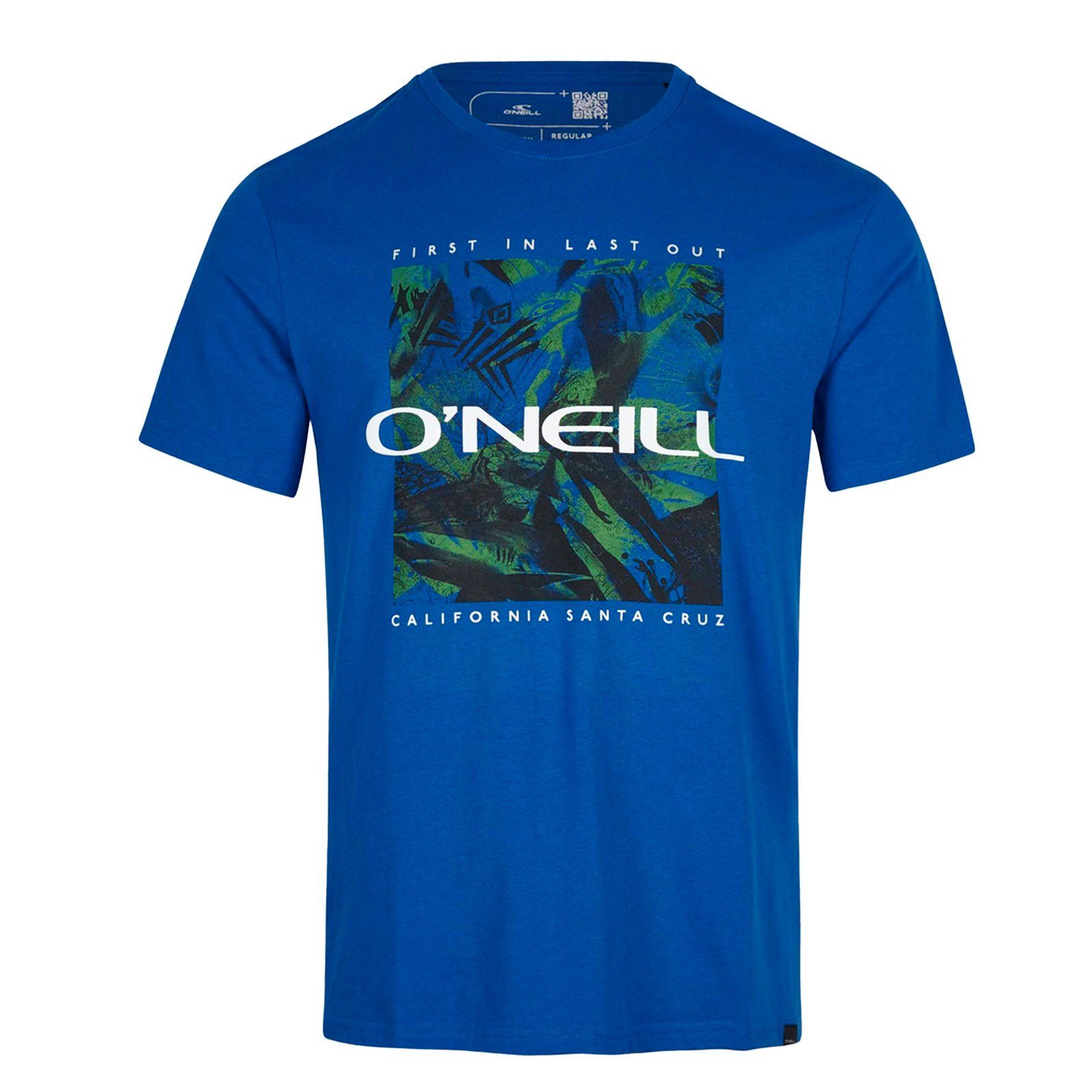 O'Neill T-Shirt Crazzy mit dynamisch, abstrakter Brustgrafik 15045 princess blue