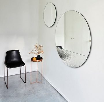 Casa Padrino Wandspiegel Luxus Wandspiegel Ø 96 cm - Runder Spiegel mit strukturierter Oberfläche - Wohnzimmer Spiegel - Garderoben Spiegel - Luxus Qualität