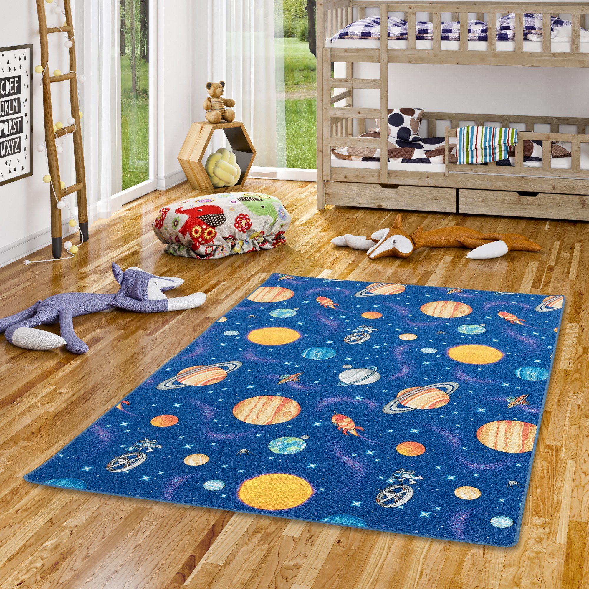 Snapstyle Kinderteppich Kinder Spiel Teppich Weltall, günstig online kaufen