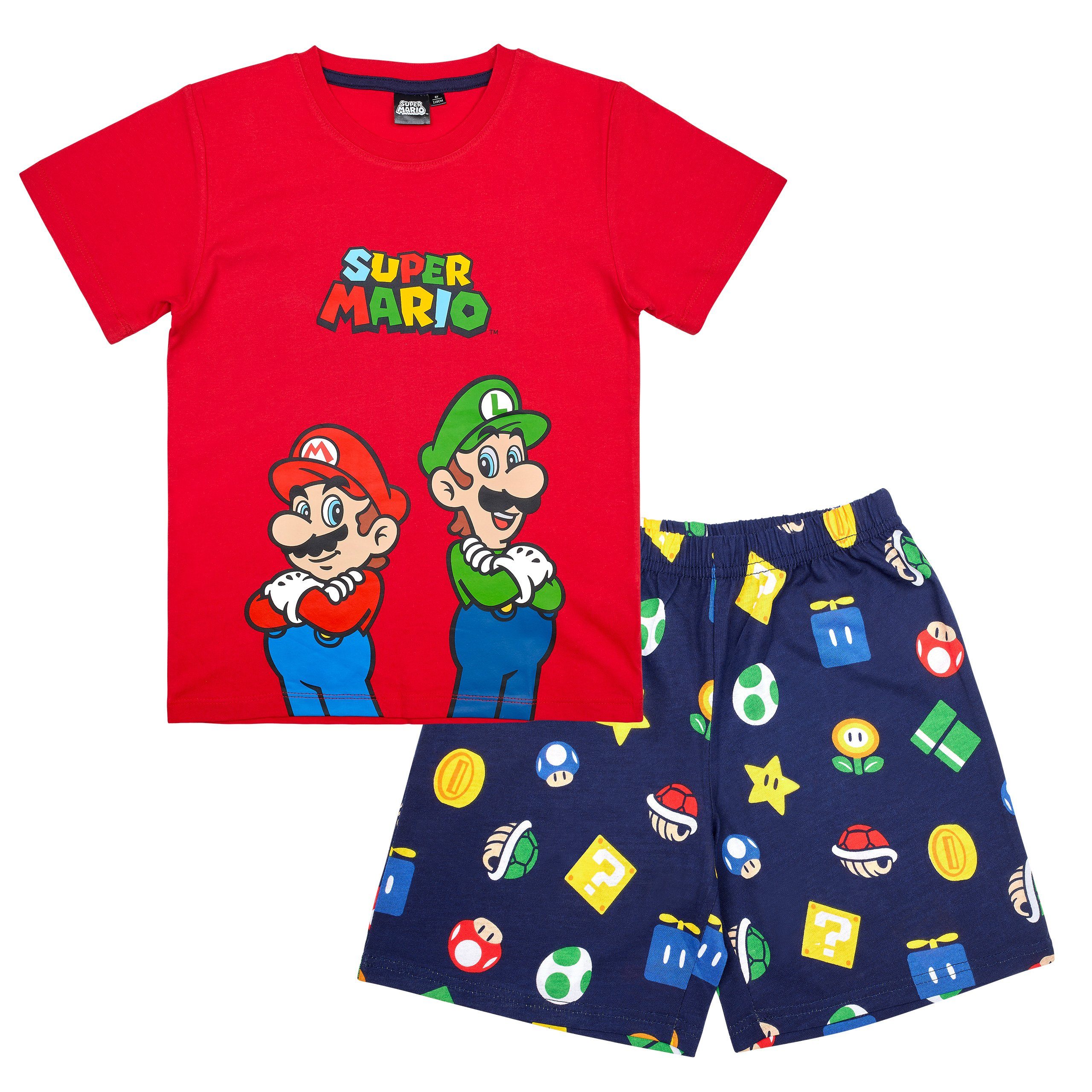 Super Mario Schlafanzug SUPER MARIO Pyjama Kurzarm Schlafanzug