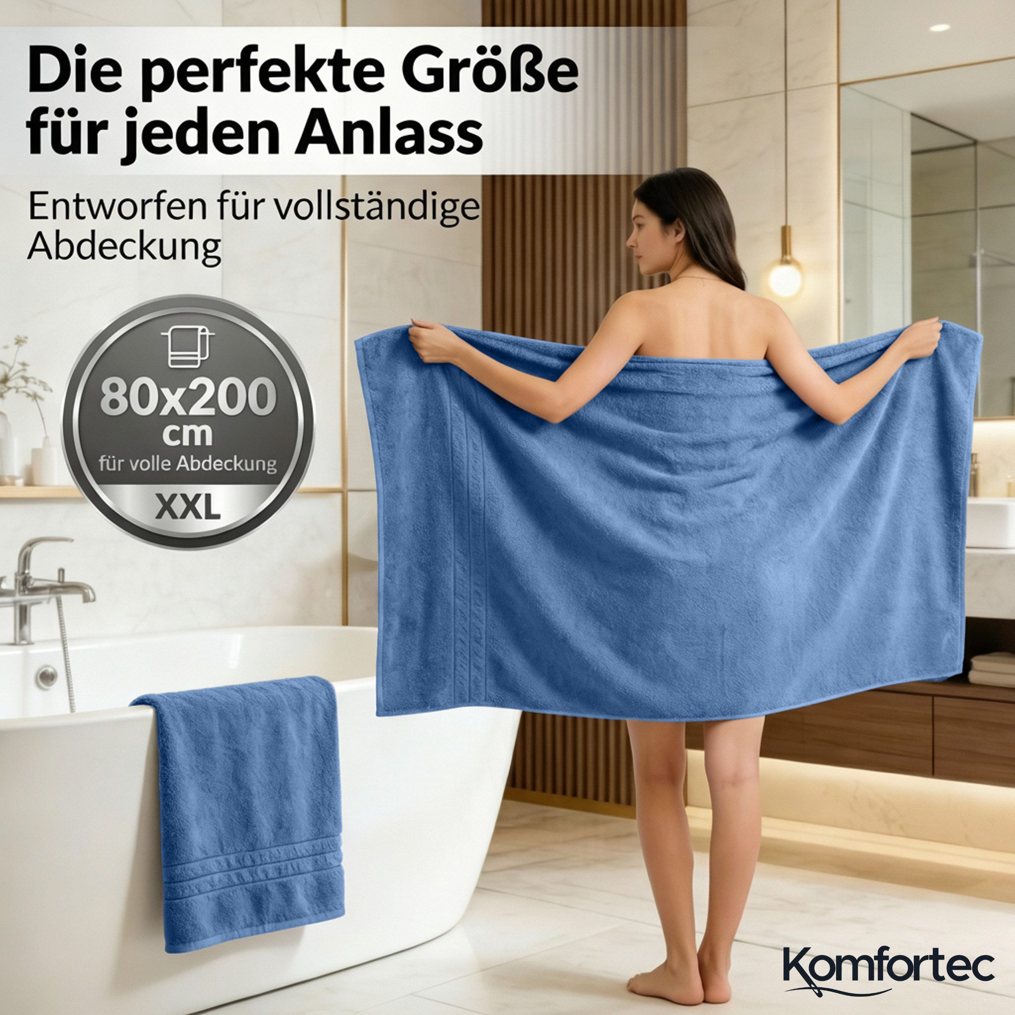 Komfortec Saunatuch Frotte aus 100% Baumwolle, Frottee (Packung, 2-St), 80x günstig online kaufen
