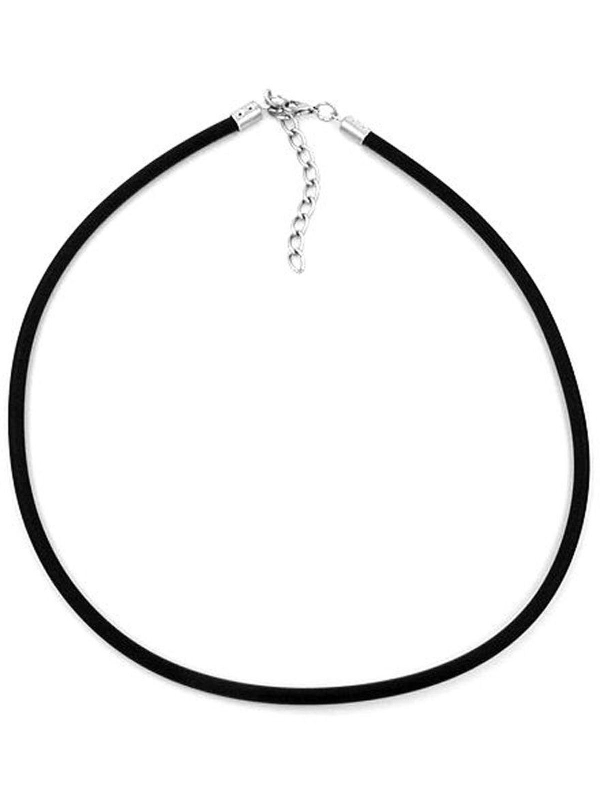 Gallay Kette ohne Anhänger 4mm Vollgummikette Naturkautschuk Verschluss silberfarbig 40cm (1-tlg)