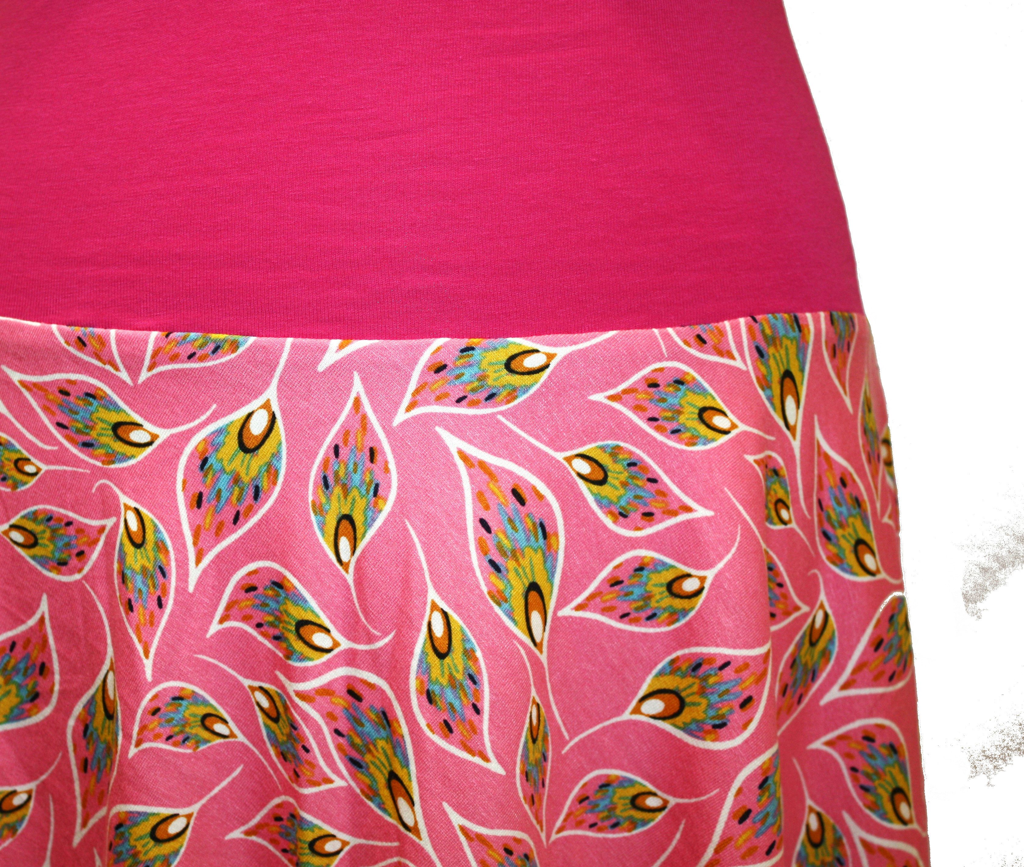 dunkle design Jerseyrock Pink A-Linie 52cm elastischer Bund günstig online kaufen