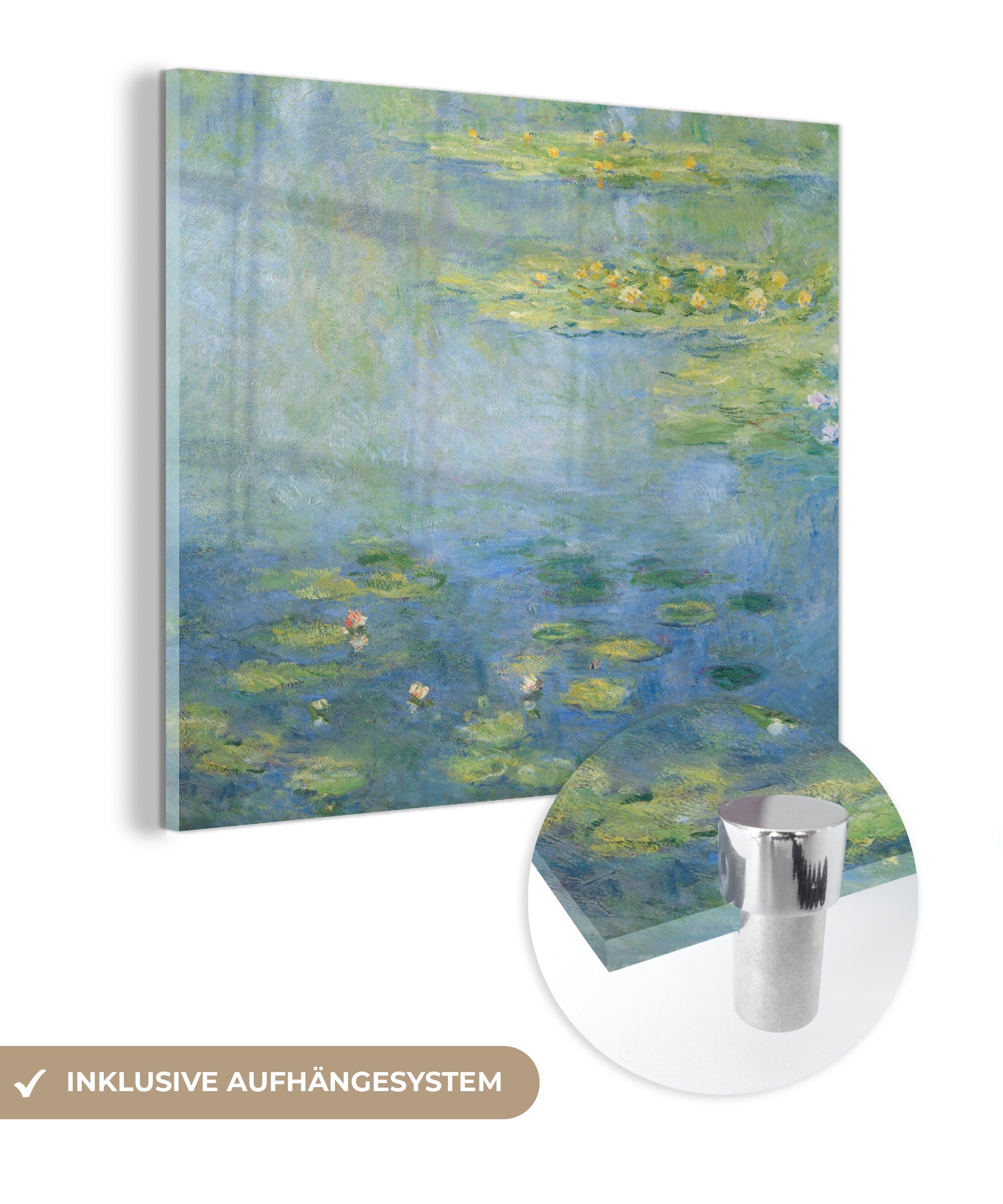 Wandbild Seerosen St), - Monet, Foto - Glas Acrylglasbild MuchoWow - auf Glasbilder Bilder auf Glas Wanddekoration (1 - Claude