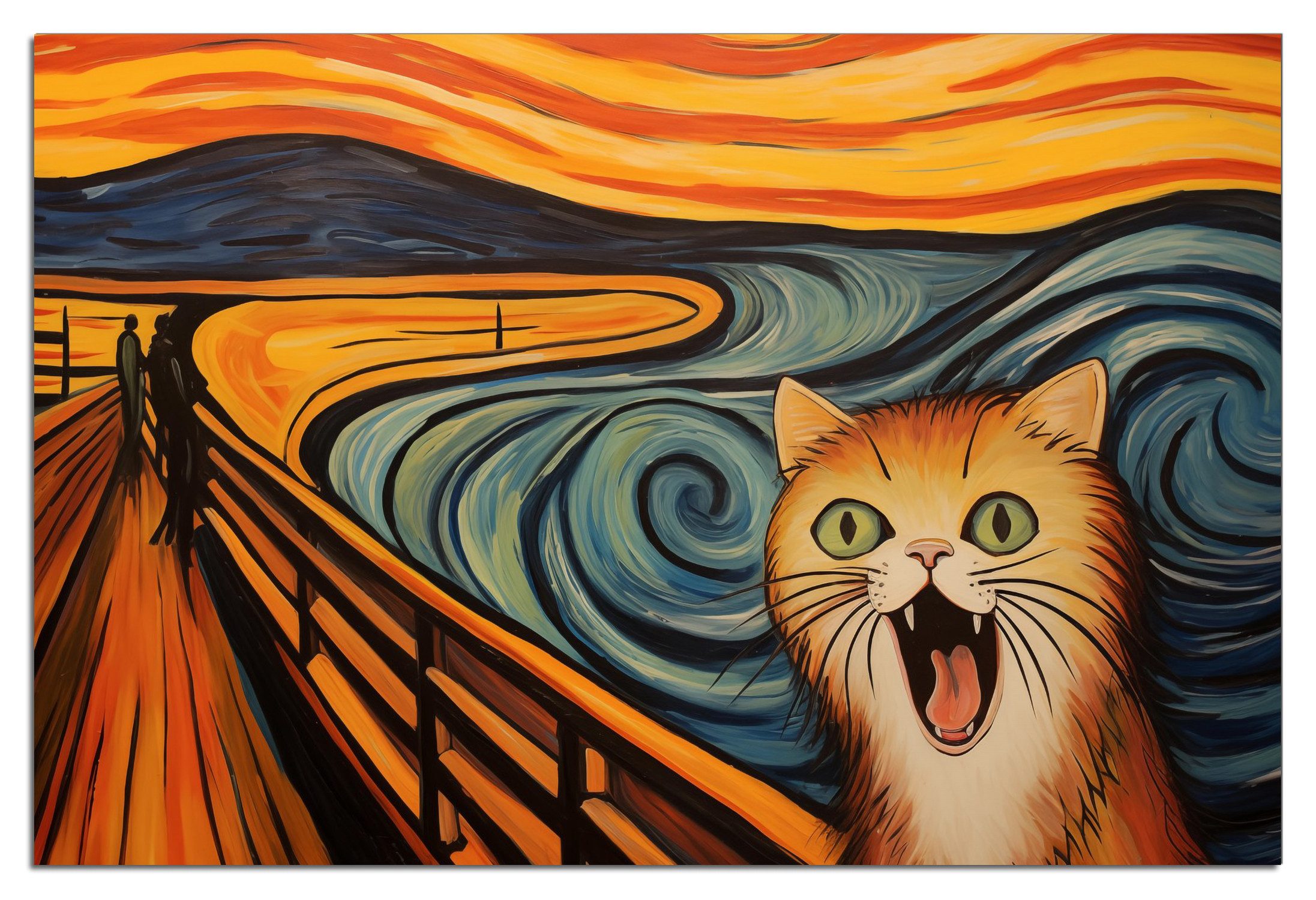 Wallario Poster, Der Schrei der Katze, in verschiedenen Ausführungen