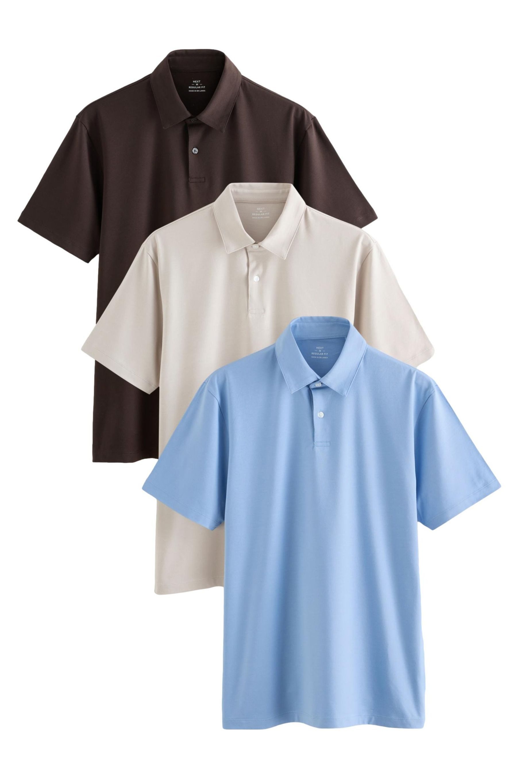 Poloshirt Regular Fit Kurzarm-Poloshirts, 3er-Pack