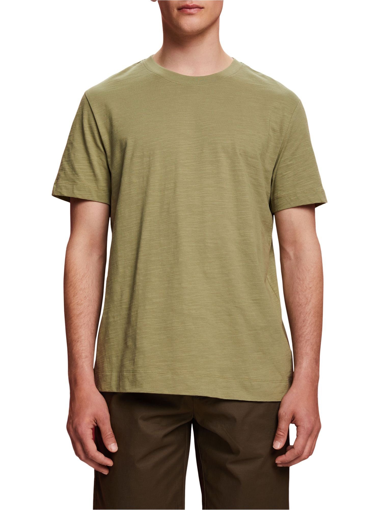 Esprit Collection T-Shirt (1-tlg) LIGHT KHAKI T-Shirt Baumwolljersey aus