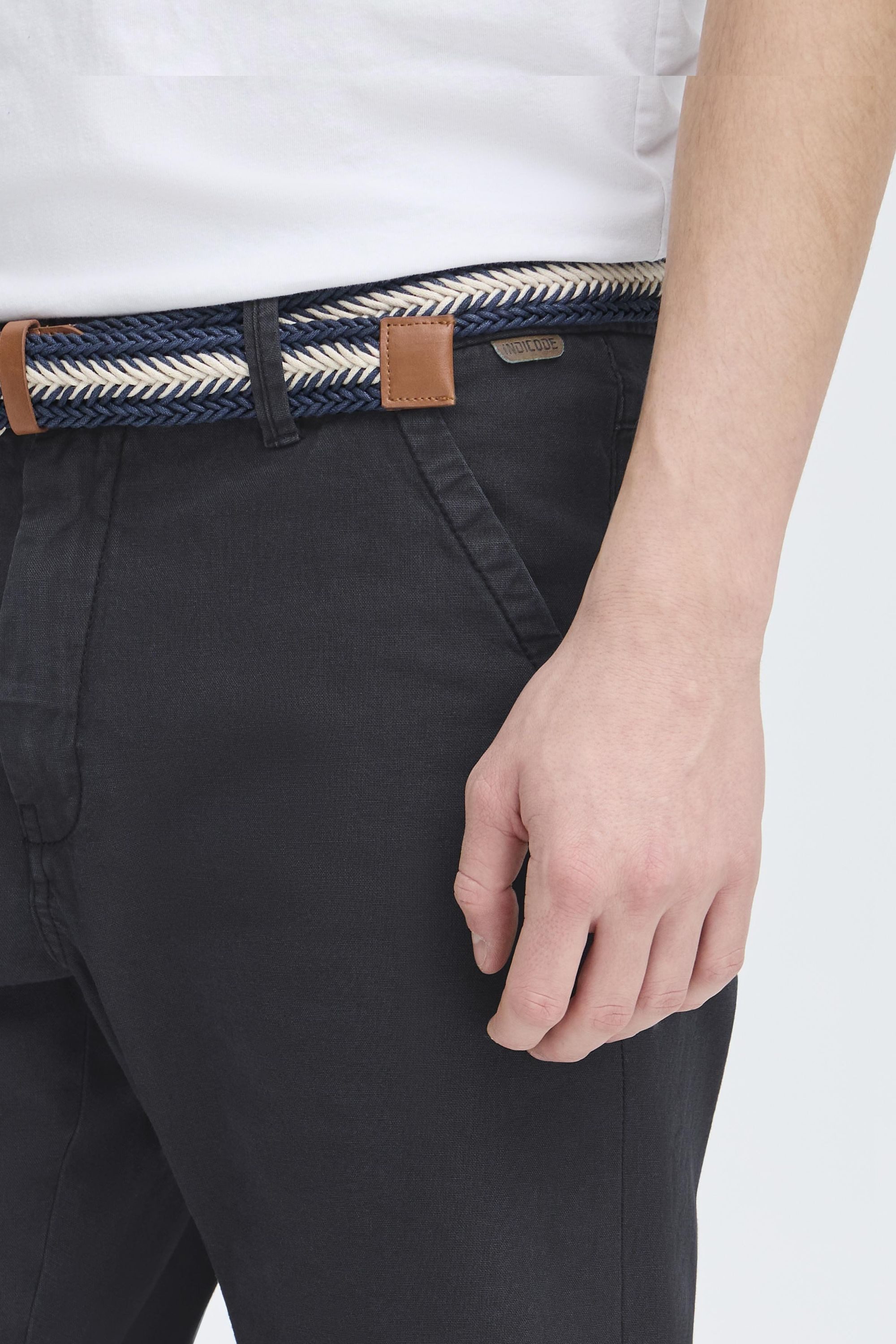 Indicode Chinoshorts IDMews Kurze Hose mit Gürtel