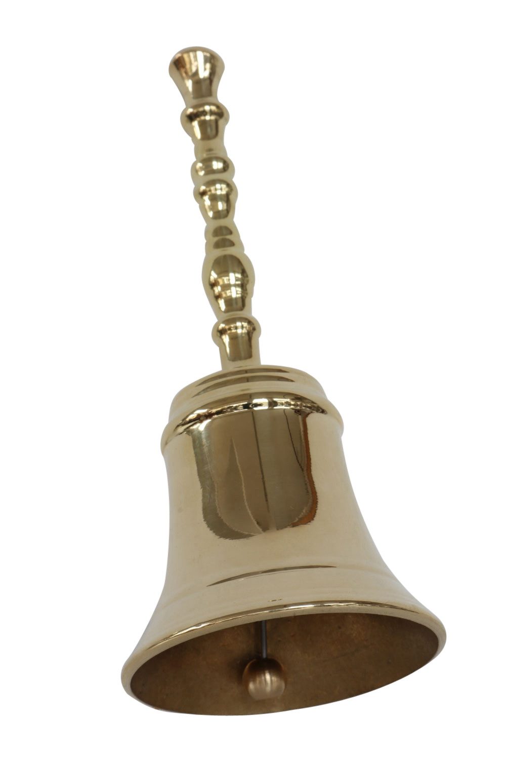 Aubaho Dekoobjekt Tischglocke 16cm Handglocke Glocke Schulglocke Antik-Stil Messing (c)