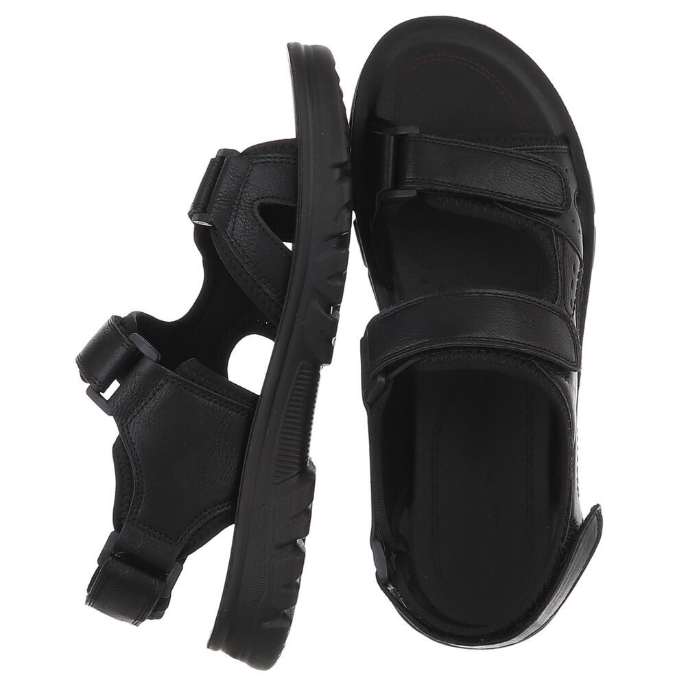 Coolwalk Herren Sandale mit Klettverschluss, sportlich Sandale (92009882) Flach Sandalen in Schwarz