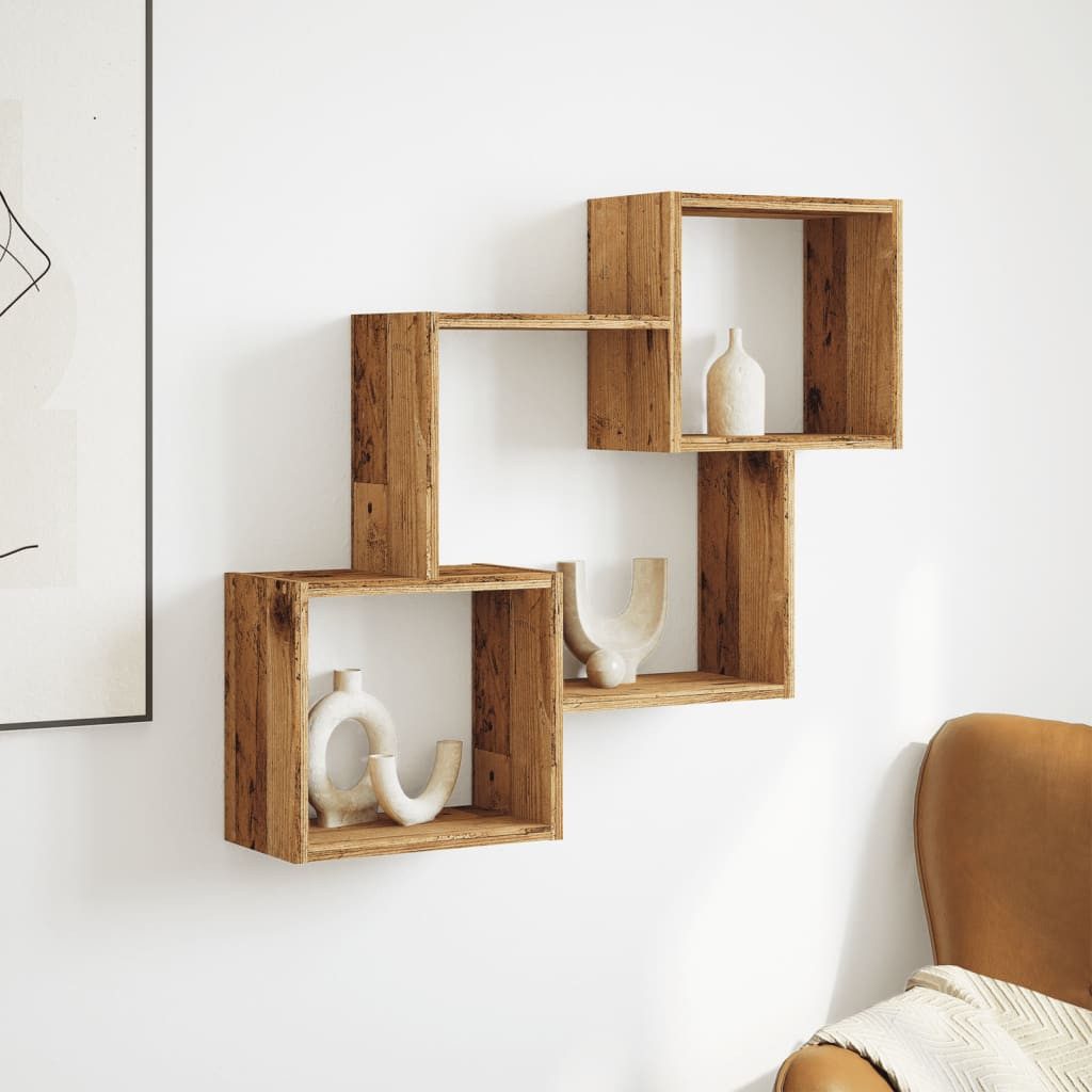 vidaXL Regal Wandschrank 78x18x71 cm Altholz-Optik günstig online kaufen