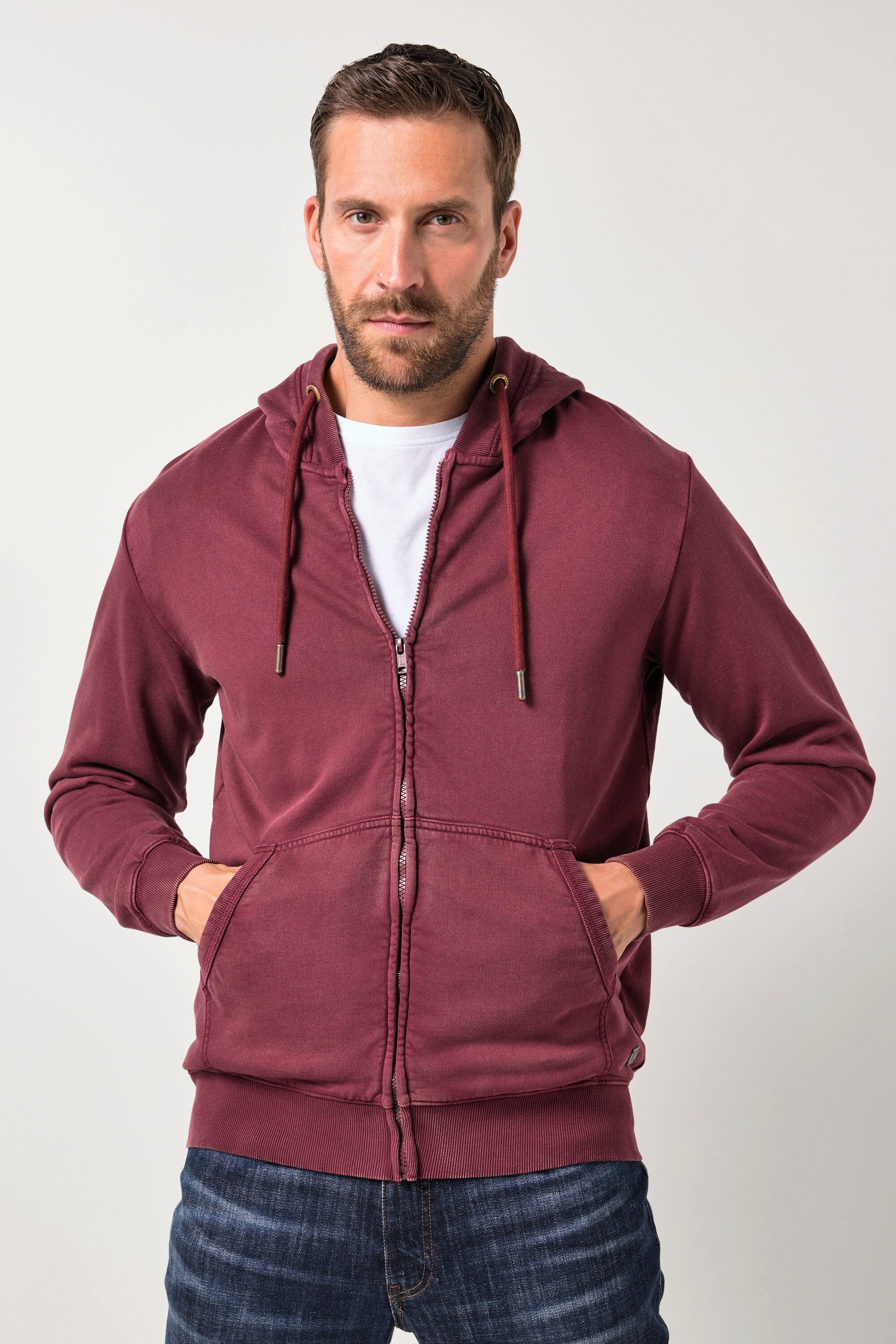 JP1880 Fleecejacke Sweatjacke Kapuze Vintage Look
