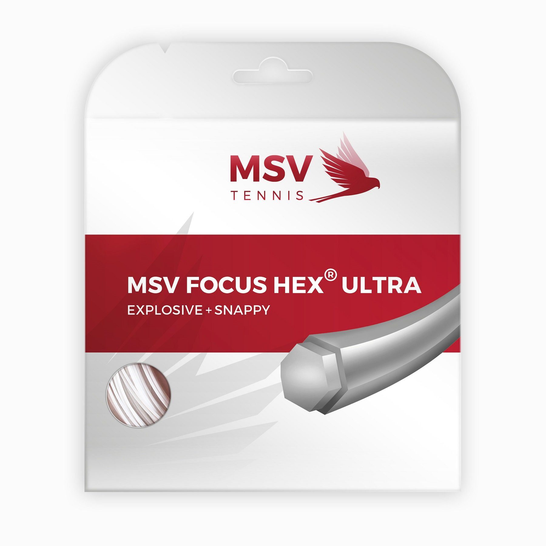 Tennissaite Focus Hex Ultra (Spin+Spannungskonstanz) weiss 12m Set