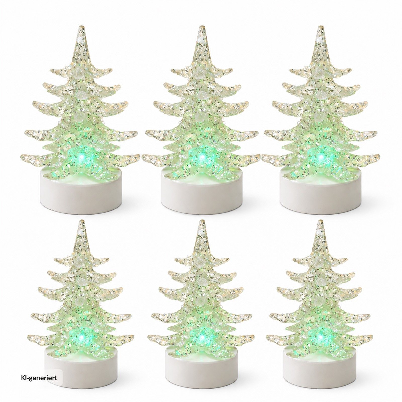 HTI-Living Weihnachtsfigur Funkelnder Weihnachtsbaum 6er Set klein (Stück, 6 St., 6 Weihnachtsbäume)