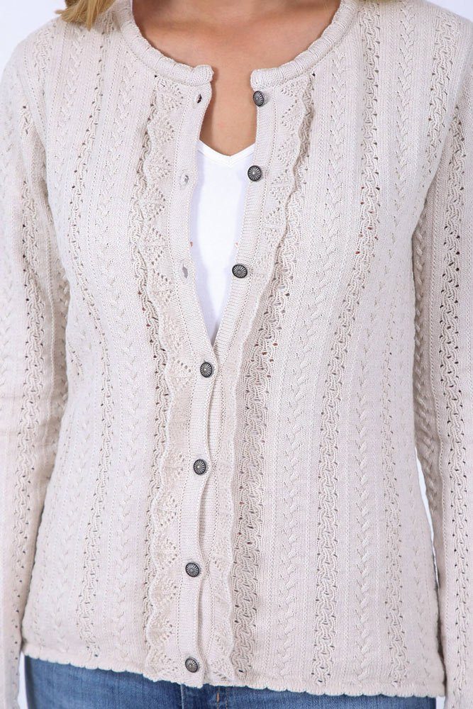 Krüger Madl Trachtenstrickjacke Krüger Damen Trachtenjacke 'Augusta' mit Lochstick