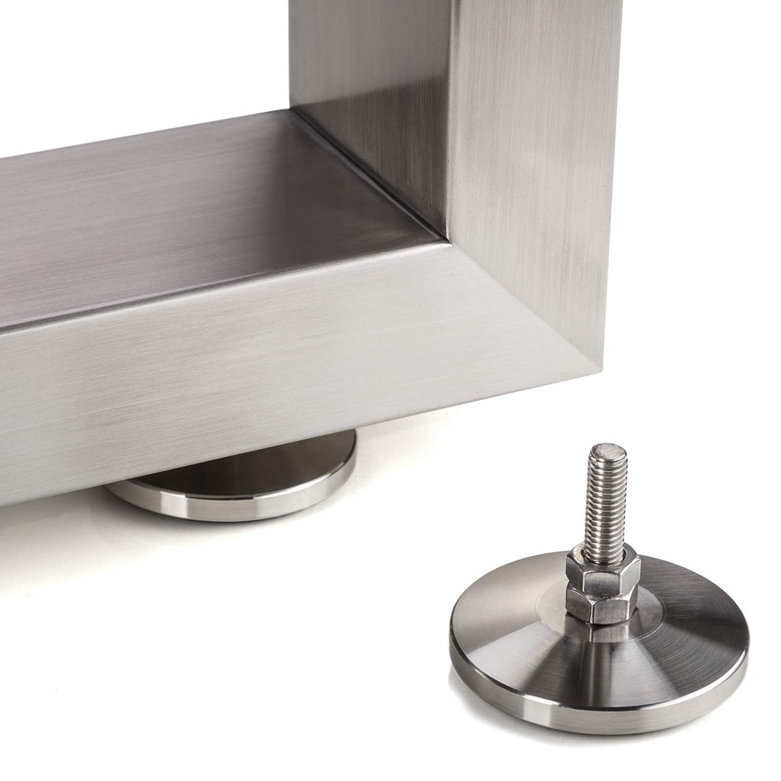 SO-TECH® Möbelfuß 4 x Verstellschrauben M8 x 29 mm Ø 59 mm echt Edelstahl, höhenverstellbar mit Gummifuss Verstellfüße Stellfüße Sockelfüße – Bild 3 von 5