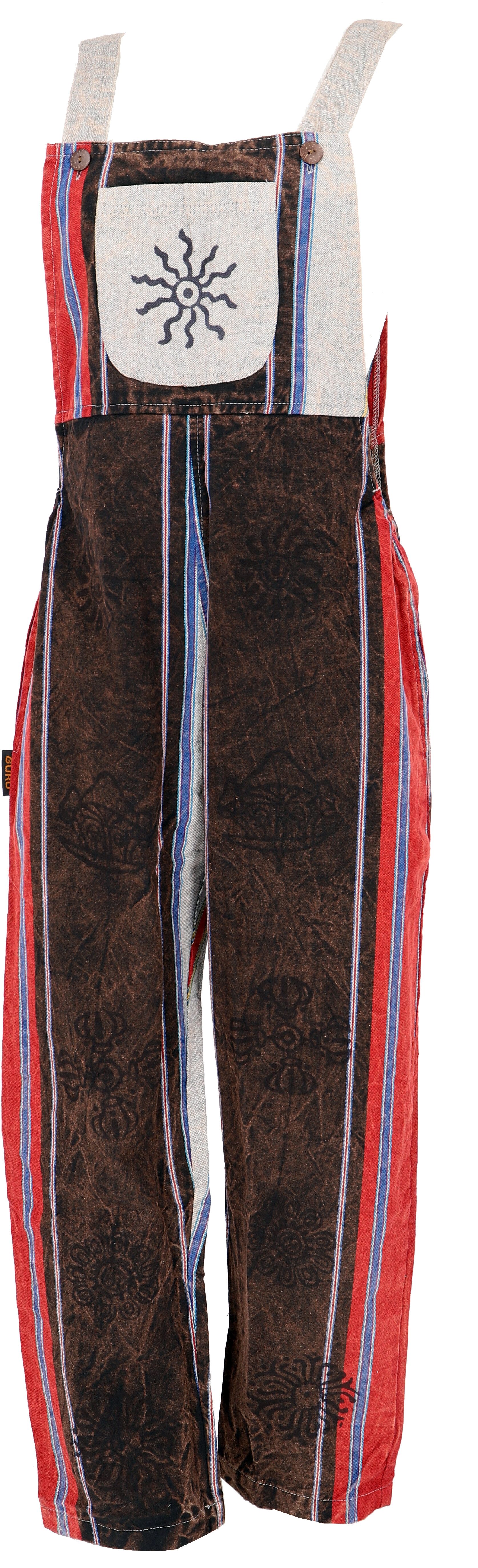 Guru-Shop Relaxhose Latzhose, Ethno Style Boho oversize Einteiler,.. alternative Bekleidung