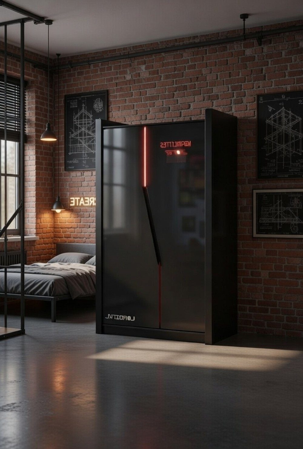 Xlmoebel Kleiderschrank Moderner Kleiderschrank mit LED und Glastüren für Schlafzimmer (Kleiderschrank mit LED) Made in Europa