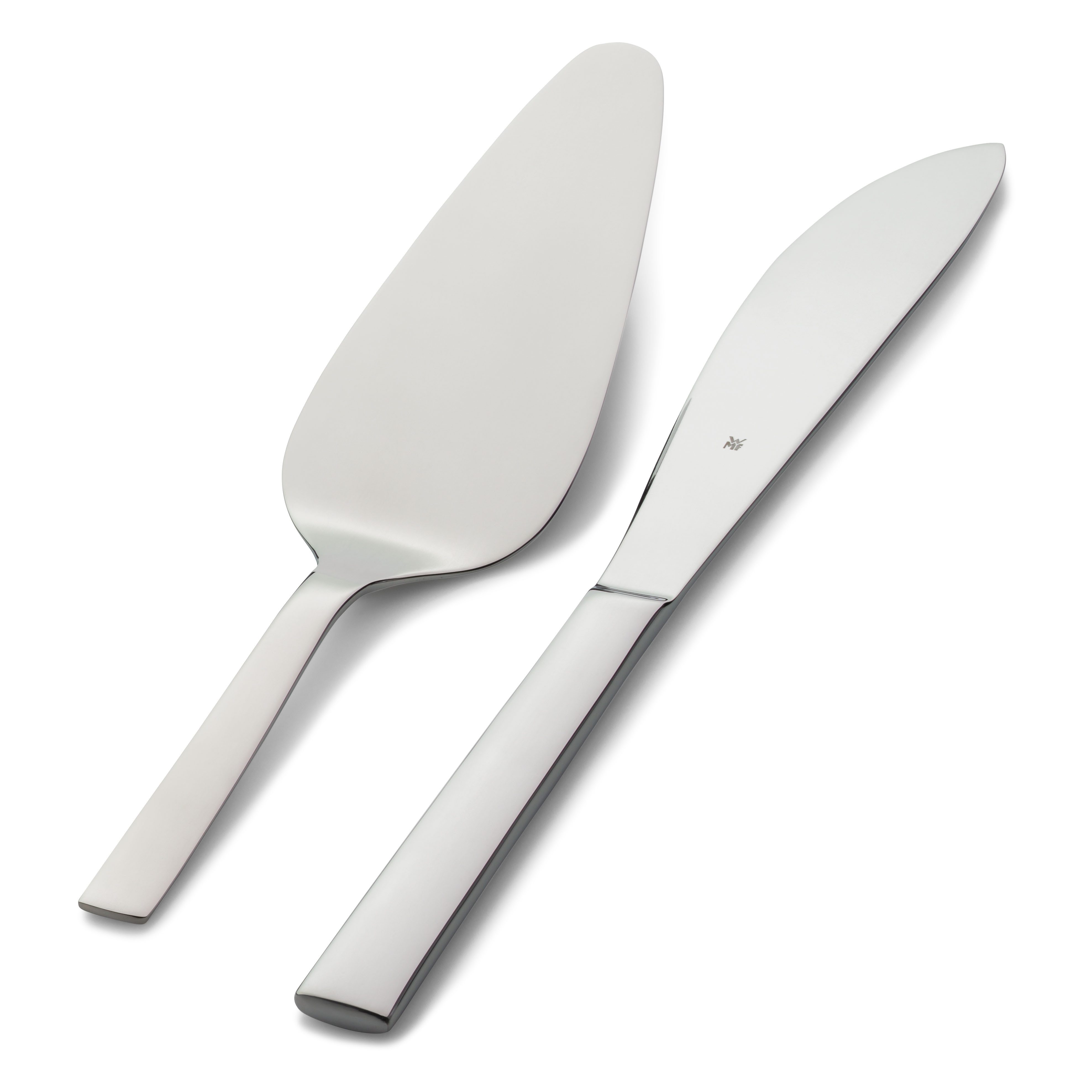 WMF Besteck-Set Nuova (2-tlg), 1 Personen, Cromargan® Edelstahl Rostfrei 18/10, 2-tlg., Tortenheber 23 cm, Tortenmesser 28 cm, Cromargan Edelstahl