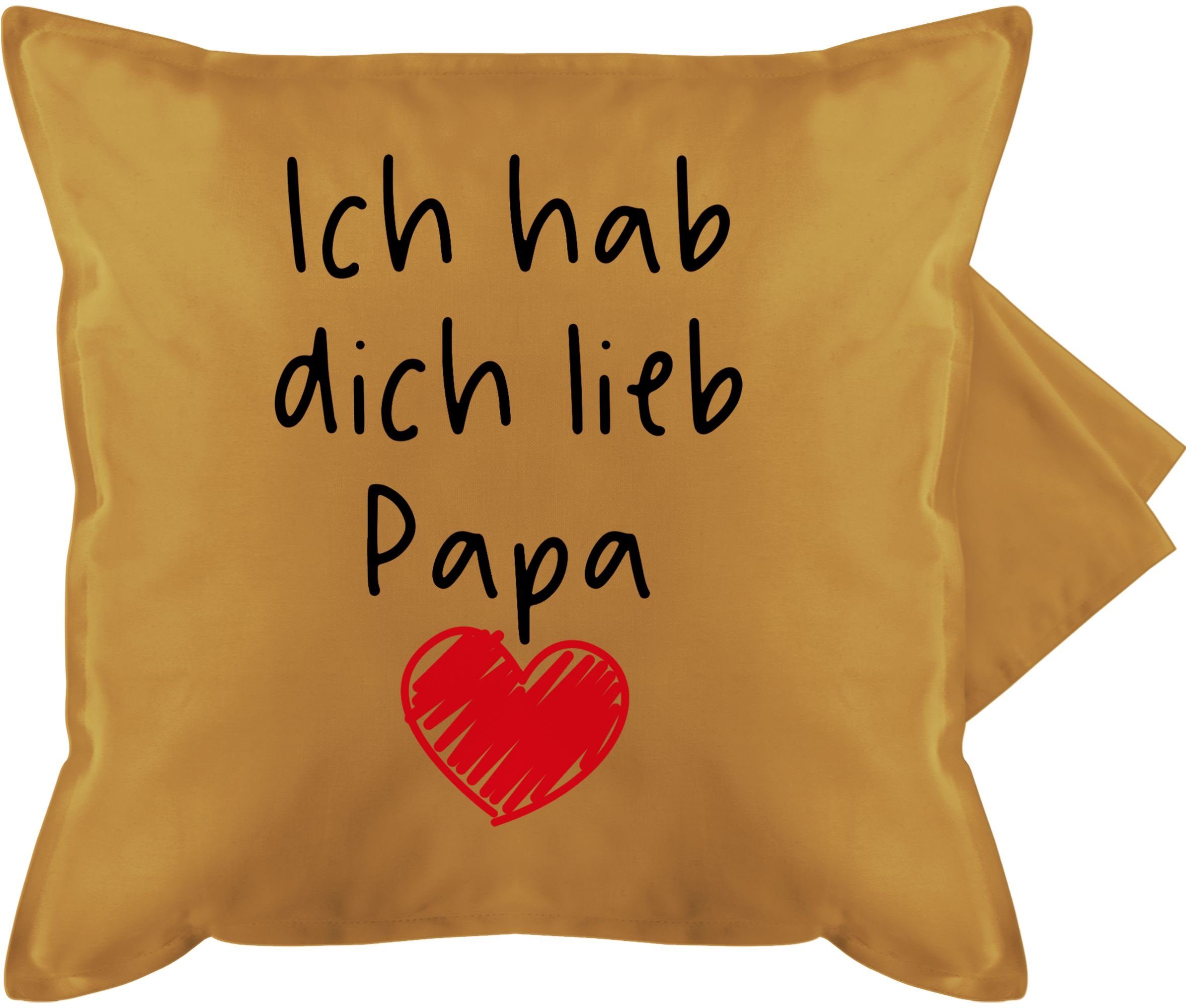 Kissenbezüge Ich hab dich lieb Papa Herz schwarz, Shirtracer (1 Stück), Vatertagsgeschenk Kissen