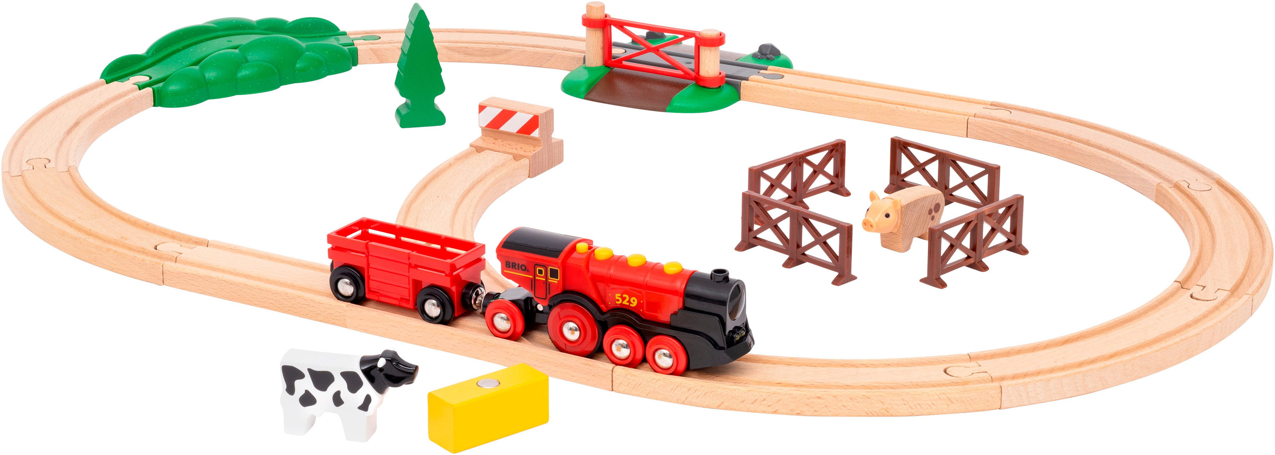 BRIO® Spielzeug-Eisenbahn BRIO® WORLD, Rote Lola Bauernhof Zugset, (Set, 24-tlg), FSC® - schützt Wald - weltweit