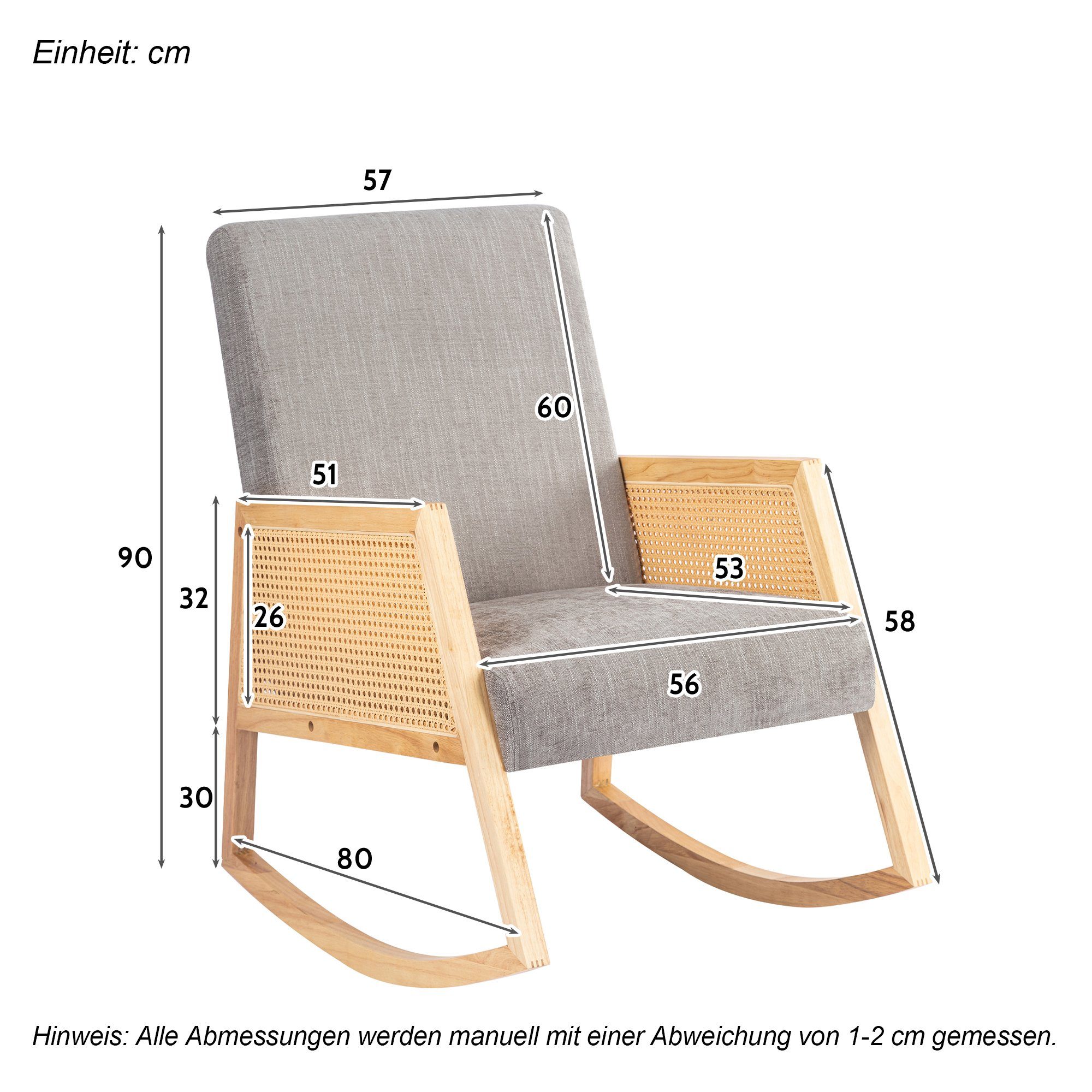 Celya Schaukelstuhl 2er Set Garten für Wohnzimmer, Balkon, Kinderzimmer